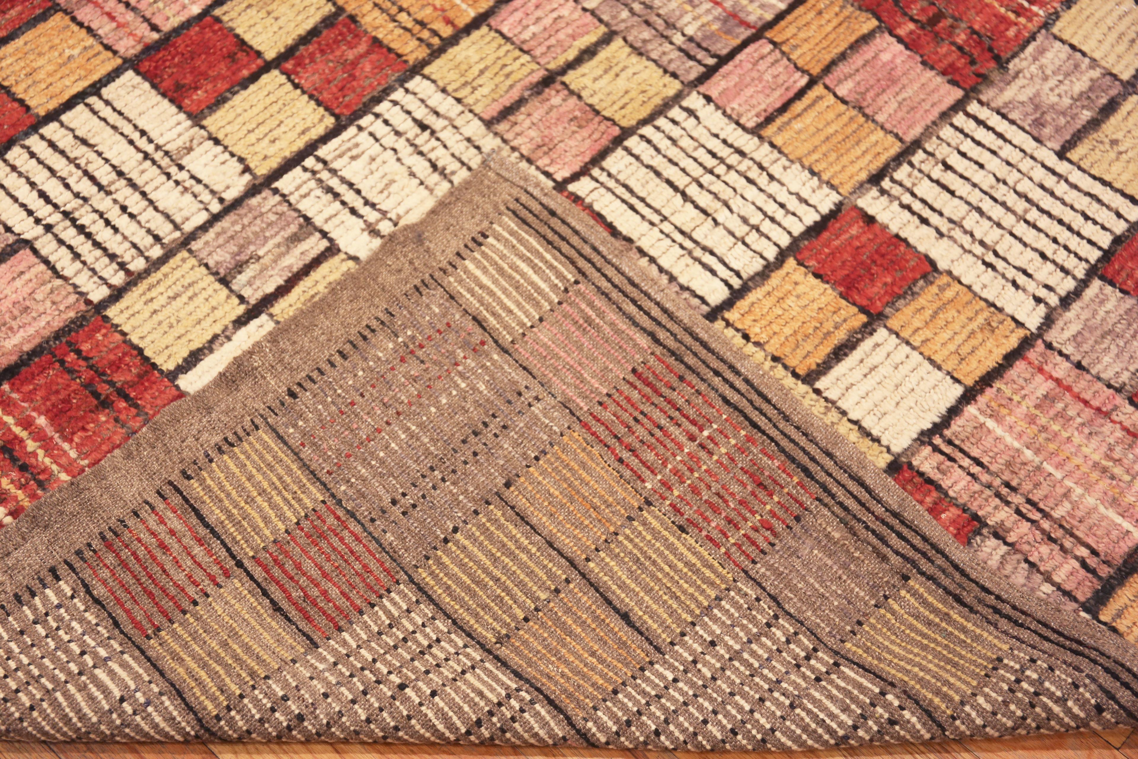 Charming Large Geometric Warm Colors Modern Area Rug, Country of origin: Central Asia, Circa date: Modern Rugs