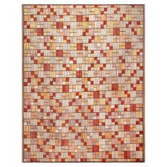 Collection Nazmiyal - Grand tapis géométrique aux couleurs chaudes modernes - 13' x 16'7"
