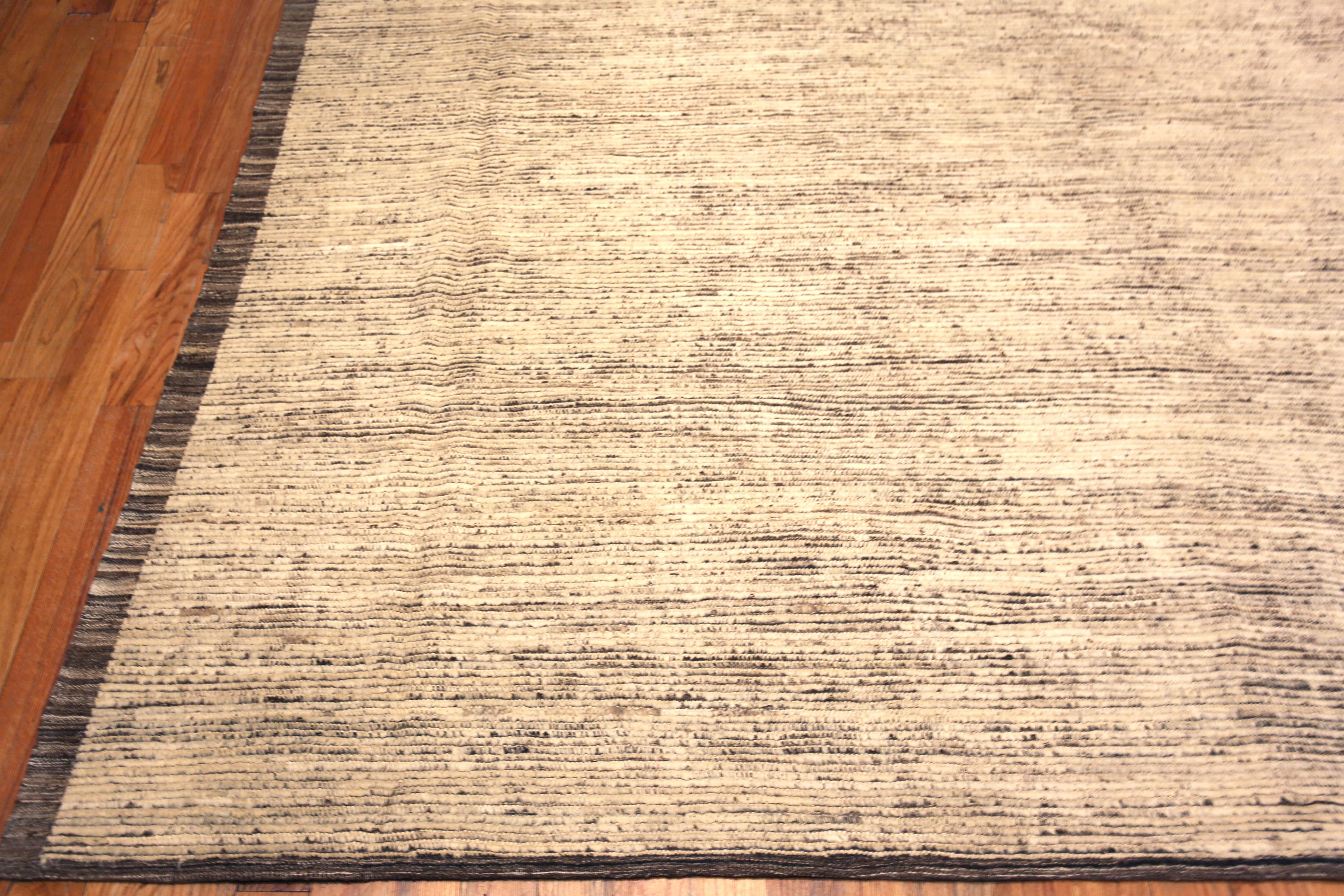 Central Asian Nazmiyal Collection Large Ivory Cream Modern Chic Area Rug 14'6