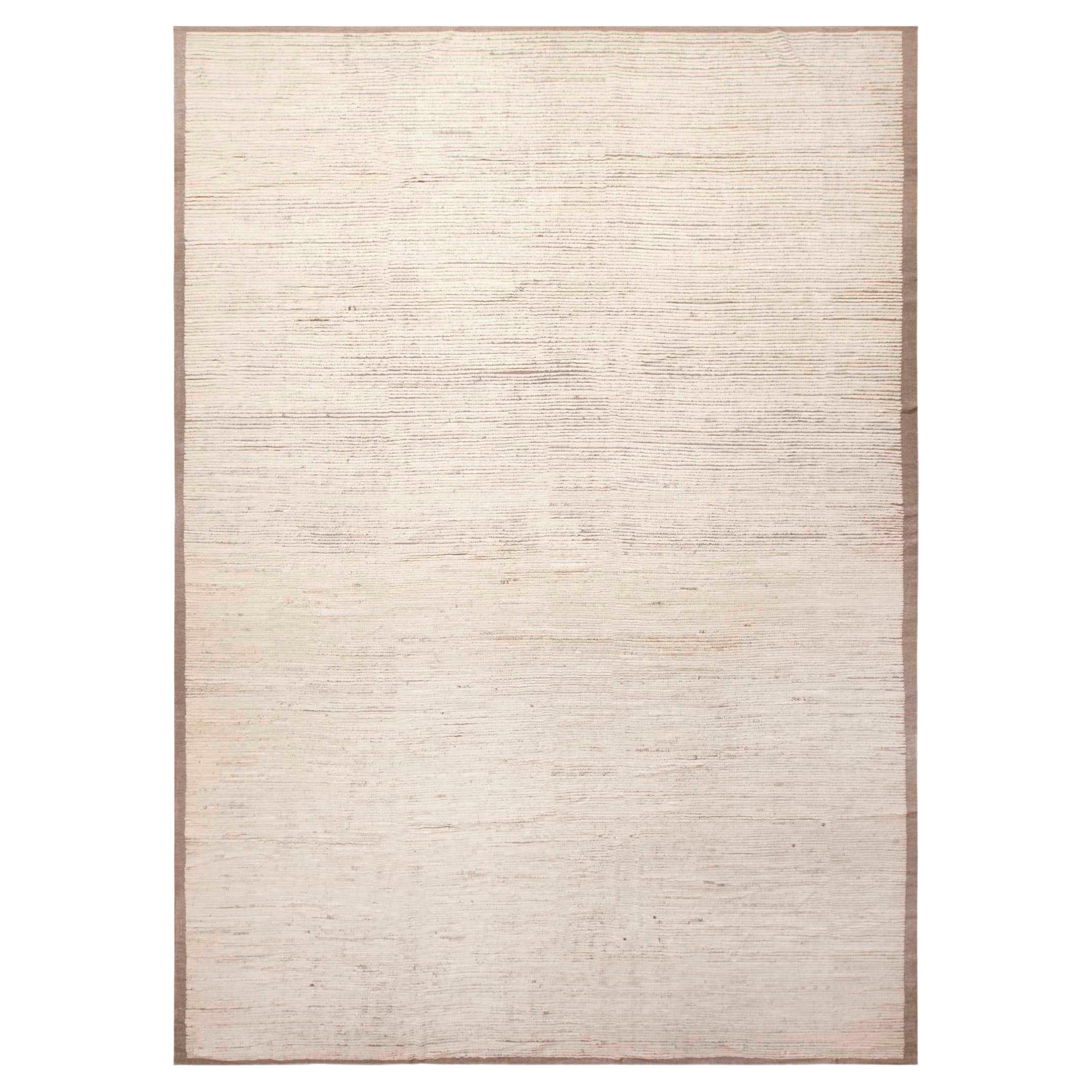 Nazmiyal Collection Large Ivory Decorative Modern Area Rug 12'2" x 17'5" For Sale