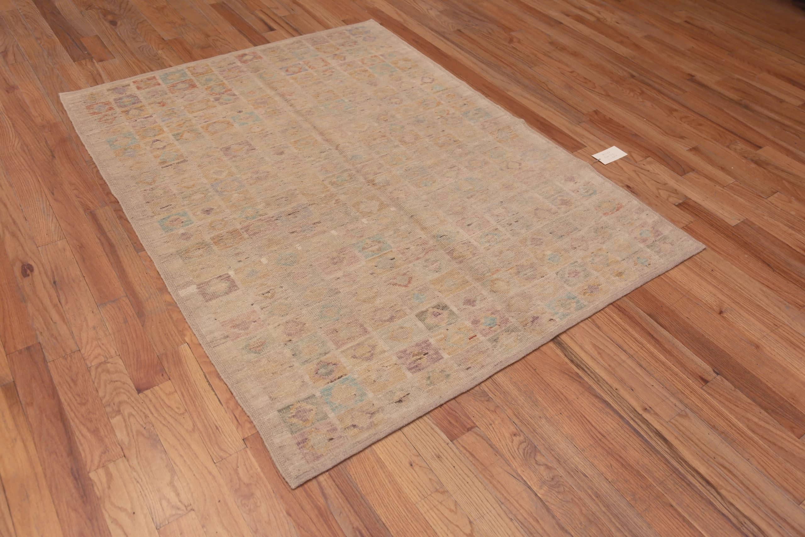Hand-Knotted Nazmiyal Collection Large Modern Rustic Geometric Allover Area Rug 5'1
