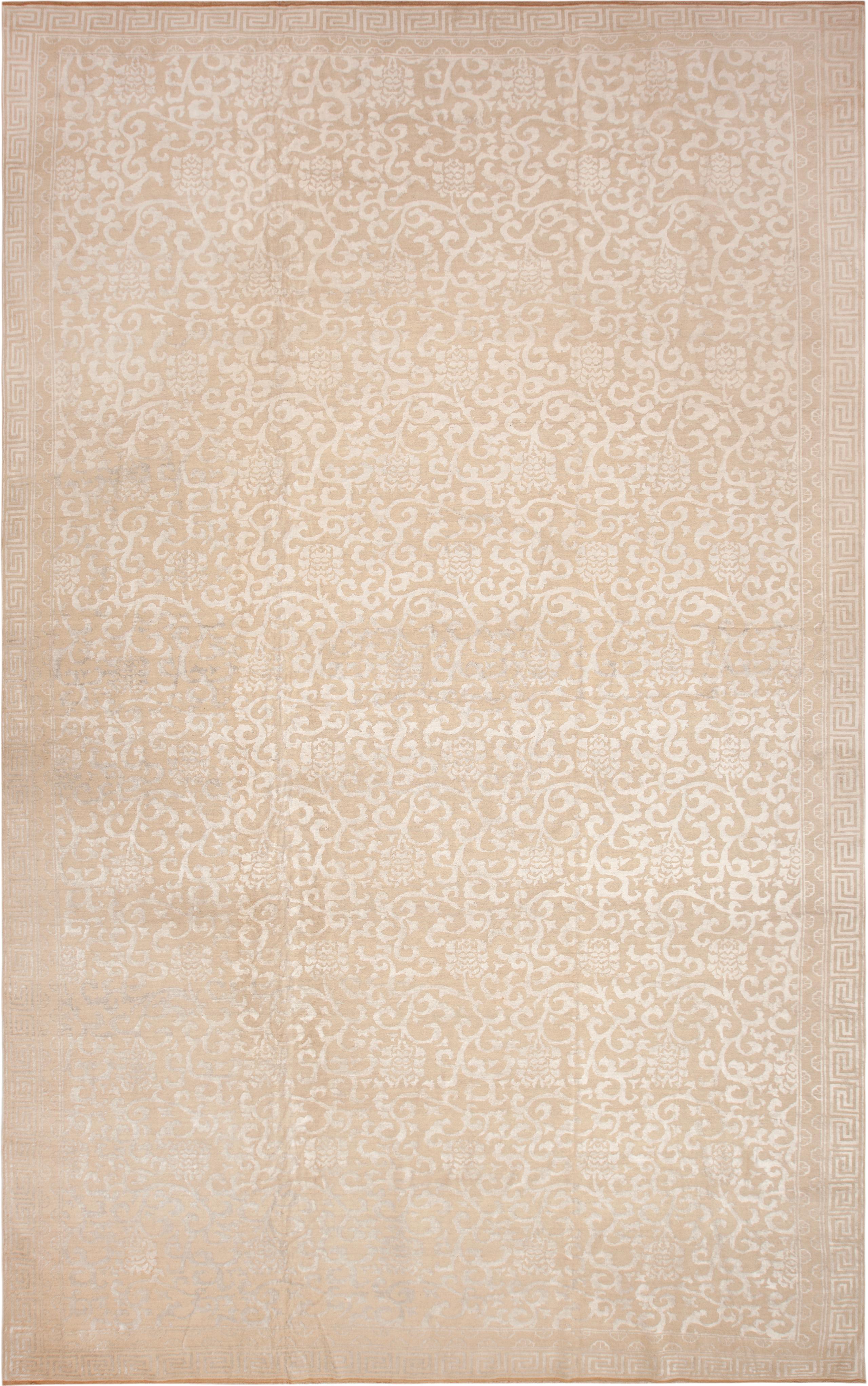 Hand-Knotted Nazmiyal Collection Large Silk & Wool Pile Modern Rug 12'3