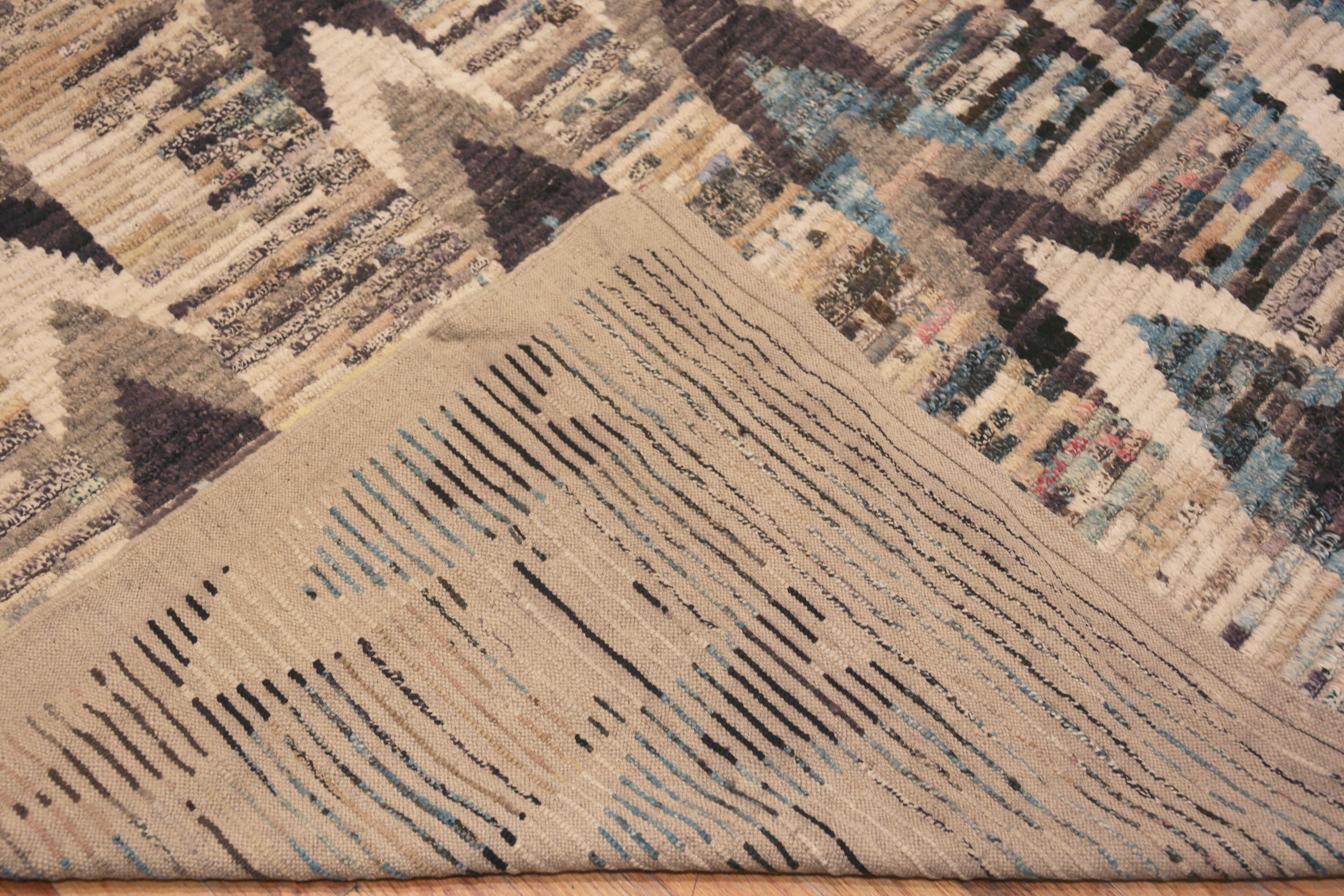 Centroasiatico Nazmiyal Collection  Tappeto moderno con design Chevron di grandi dimensioni 13'8