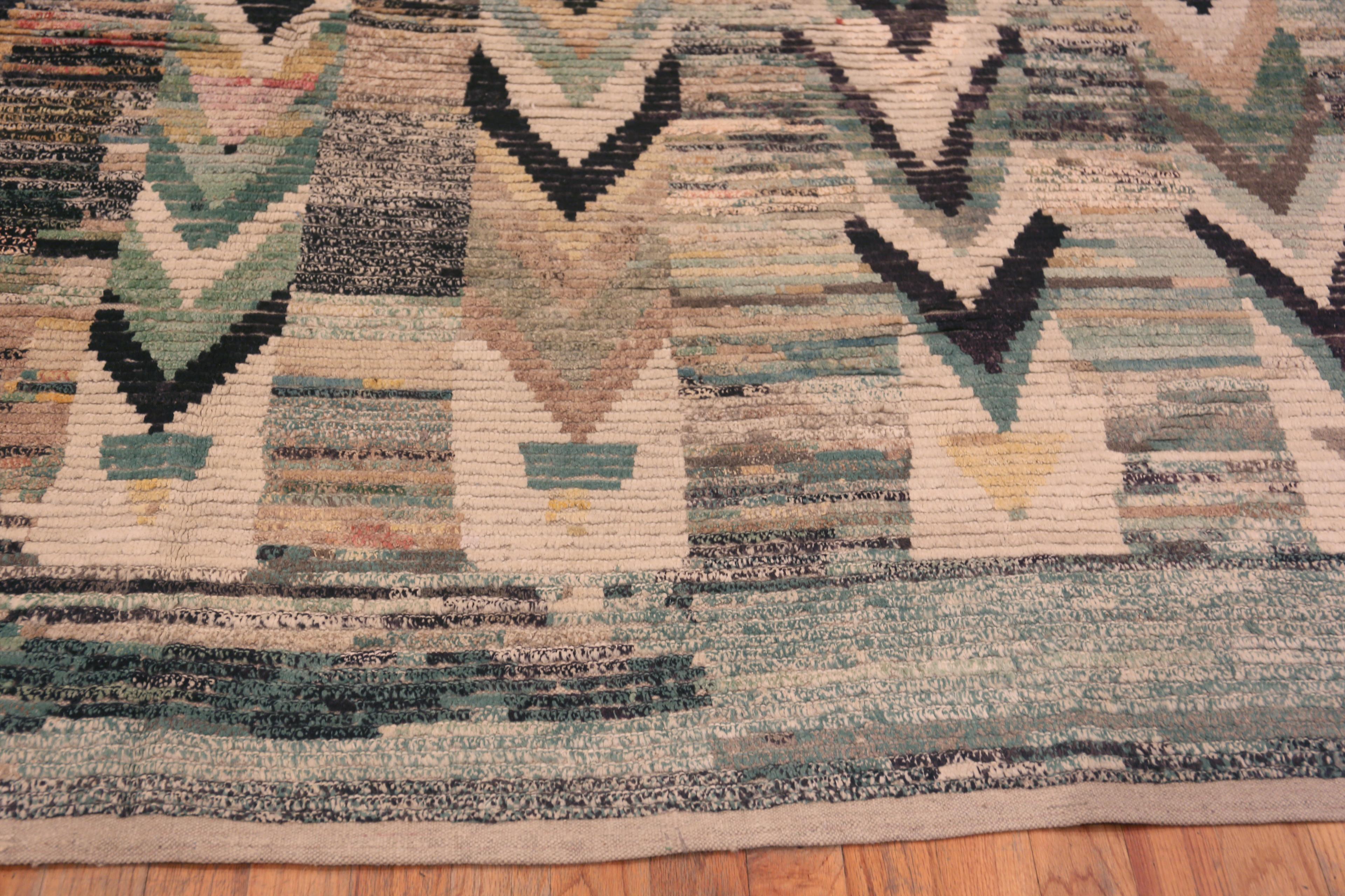 Annodato a mano Nazmiyal Collection  Tappeto moderno con design Chevron di grandi dimensioni 13'8