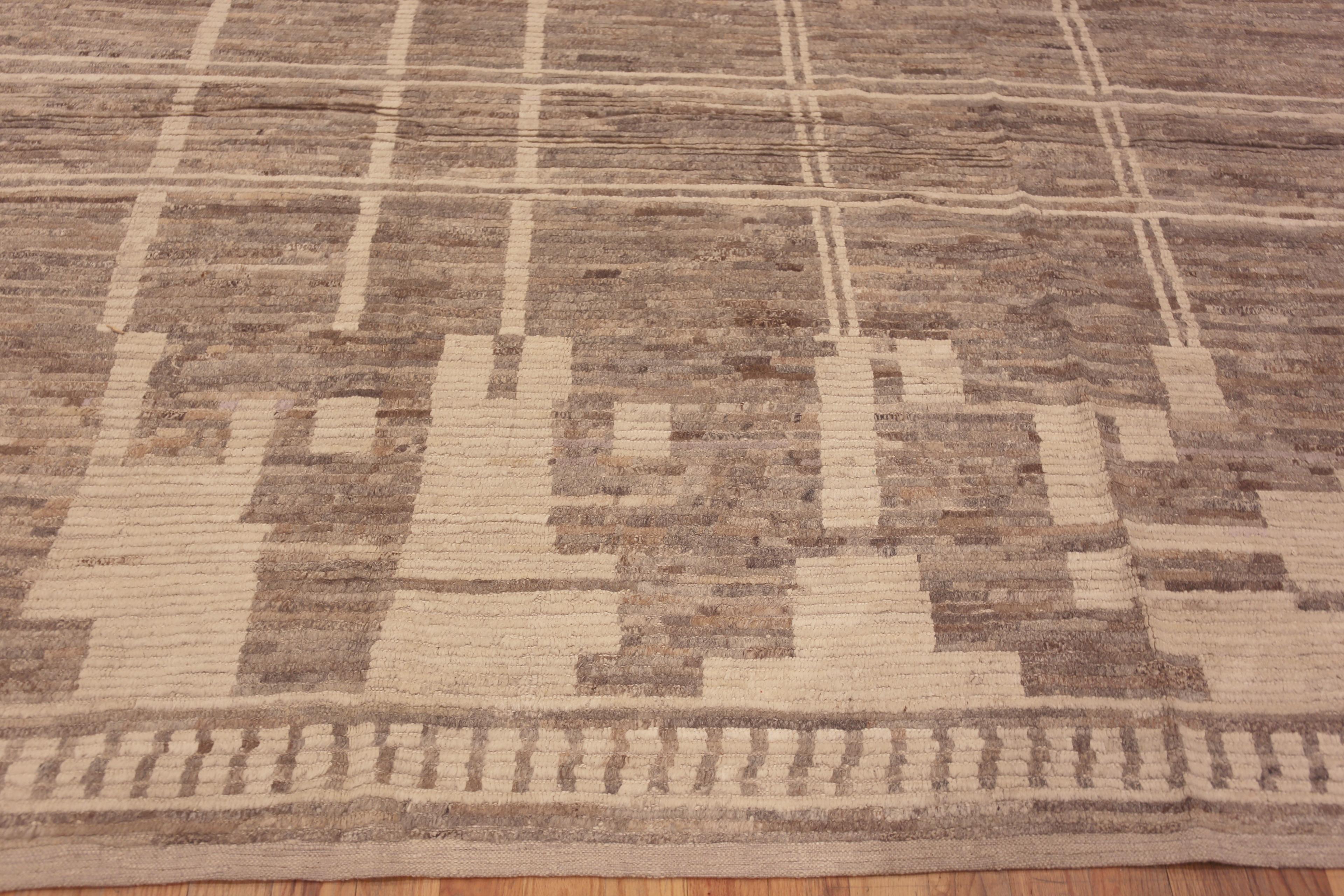 Contemporary Nazmiyal Collection Large Size Earthy Grey Color Tribal Modern 13' x 15' For Sale