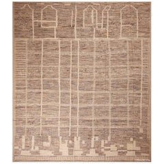 Collection Nazmiyal grande taille gris terreux tribal moderne 13' x 15'