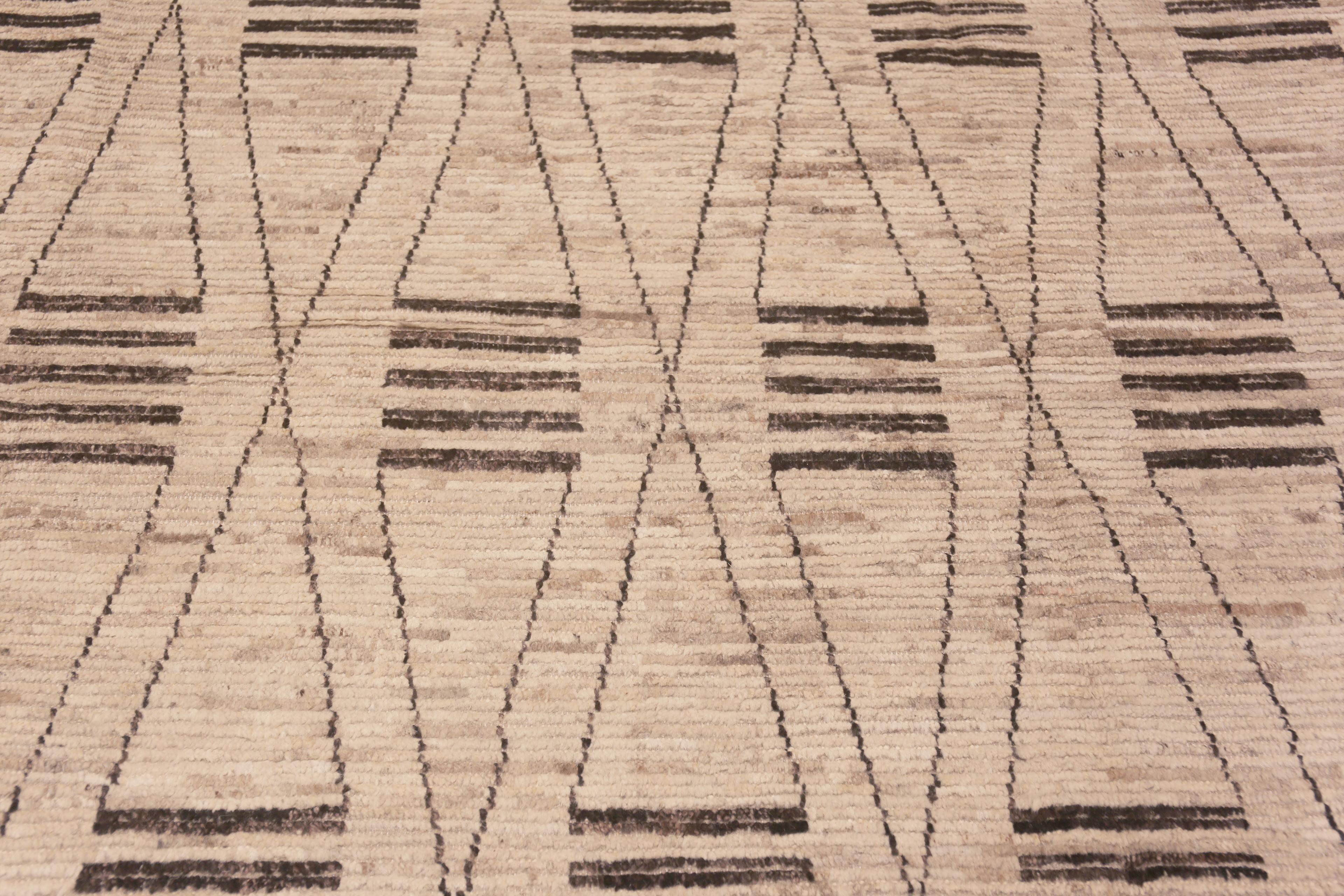 Nazmiyal Collection Großformat Geometrisch Creme Brown Modern Area Rug 12' x 17'6