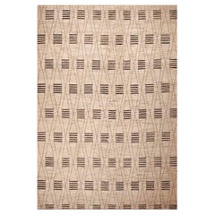 Nazmiyal Collection Alfombra geométrica de gran tamaño, color crema marrón, moderna 12' x 17'6