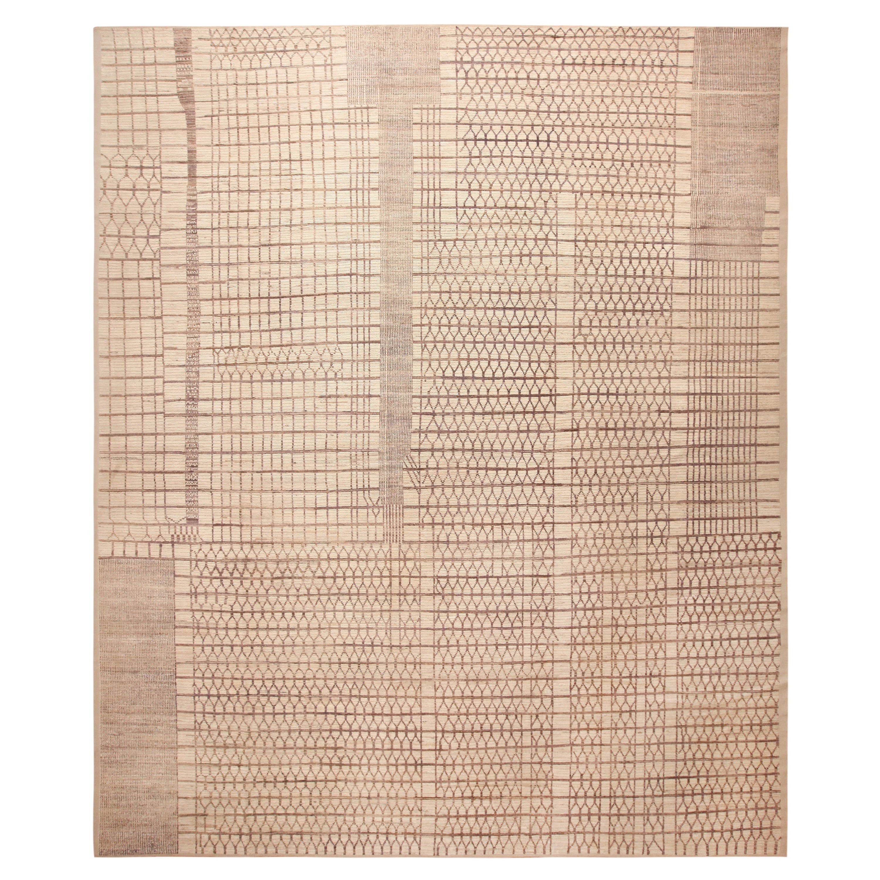 Nazmiyal Collection Tappeto Geometrico Moderno dell'Asia Centrale di grandi dimensioni 13'8" x 16'5"