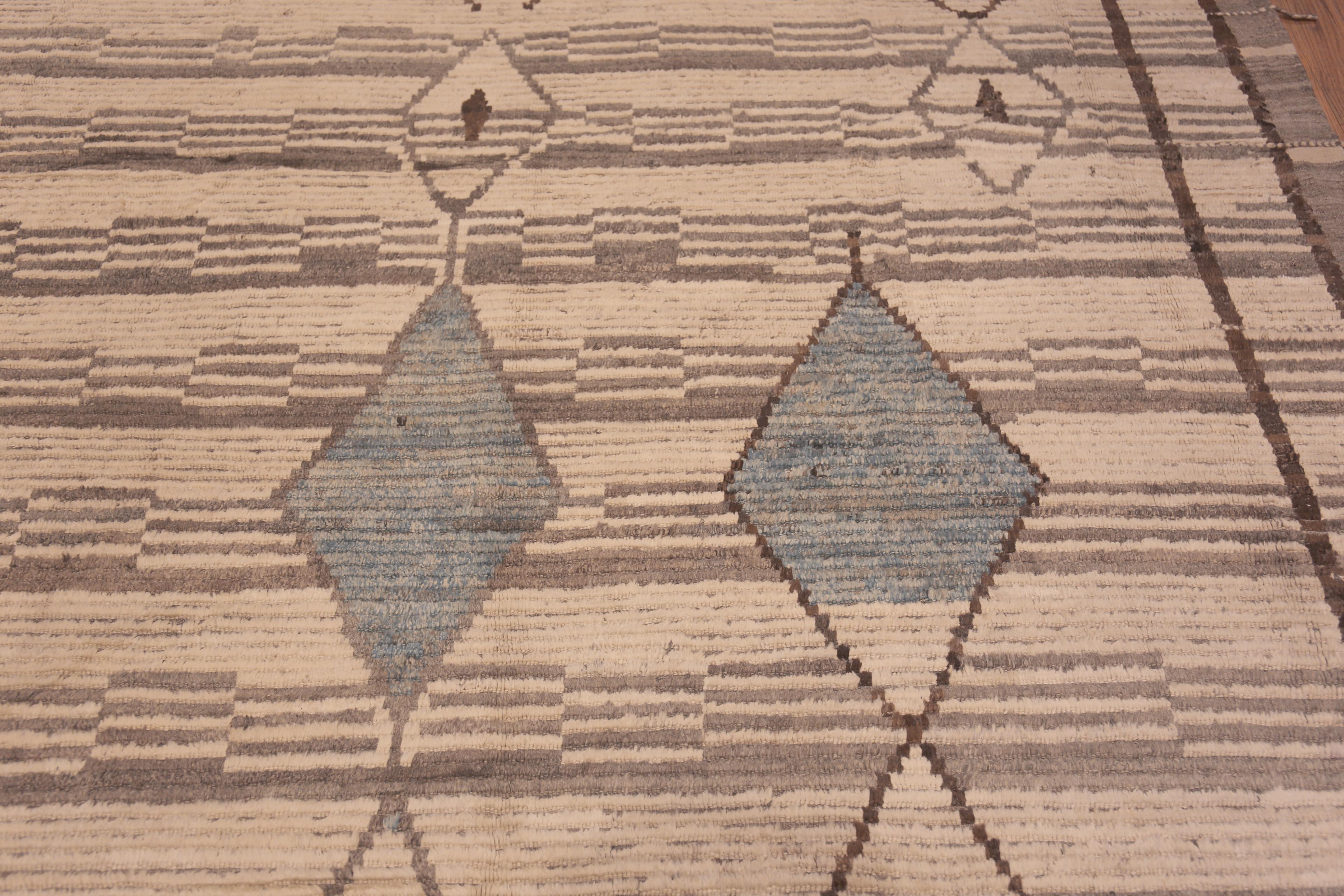 Nazmiyal Kollektion Großer moderner Teppich mit Stammes-Diamantmuster 13'7