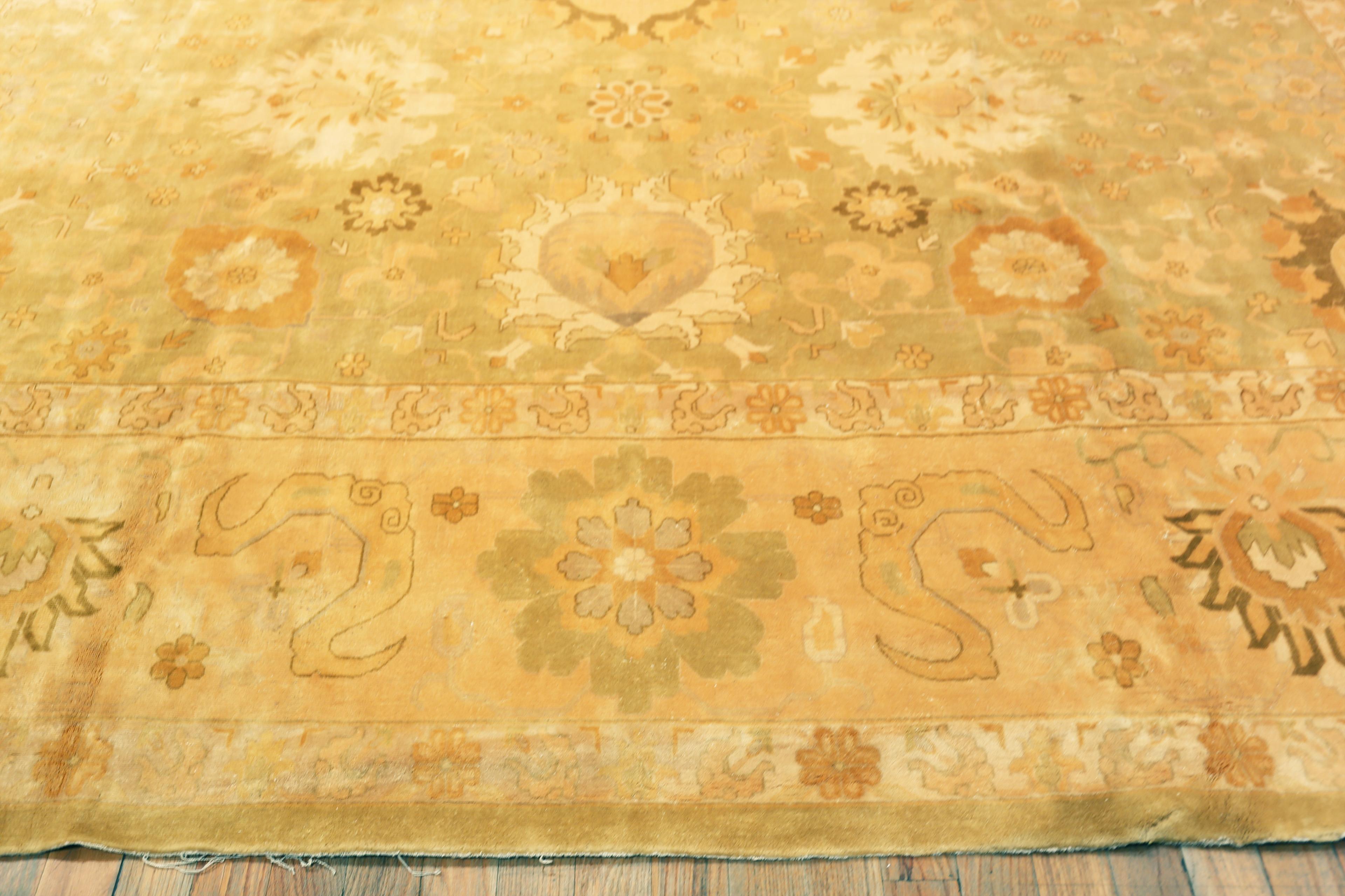 Annodato a mano Collection'S Grande Tappeto Agra Indiano Vintage 10 ft x 20 ft 5 in in vendita