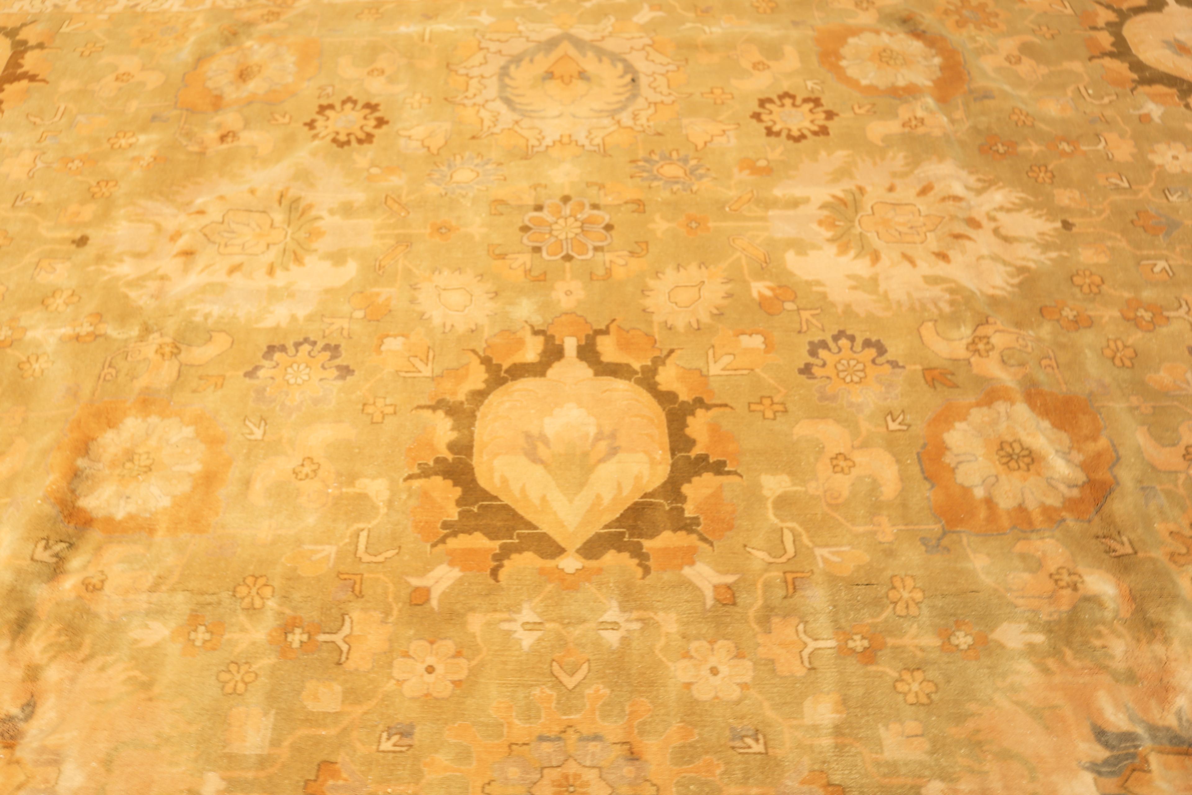 Lana Collection'S Grande Tappeto Agra Indiano Vintage 10 ft x 20 ft 5 in in vendita