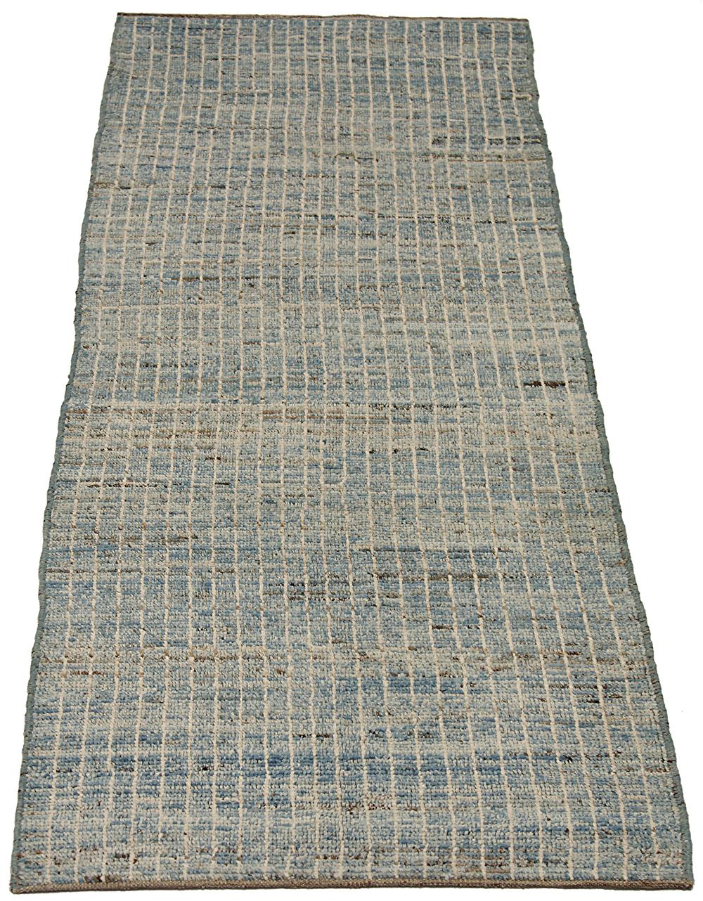 Nazmiyal Collection Light Blue Modern Moroccan Style Rug 2 ft 10 in x 8 ft 7 in In New Condition In New York, NY