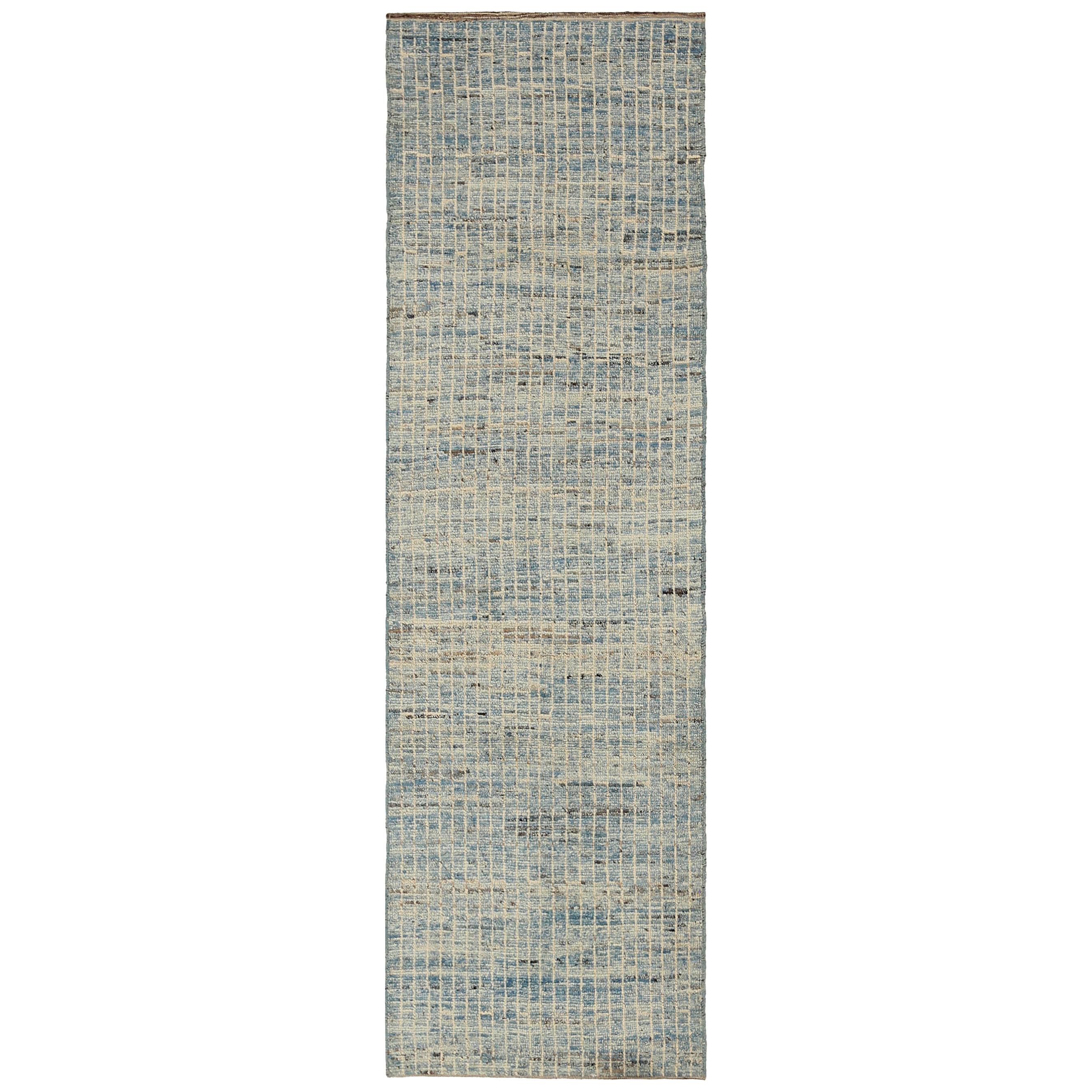 Nazmiyal Collection Light Blue Modern Moroccan Style Rug 2 ft 10 in x 8 ft 7 in