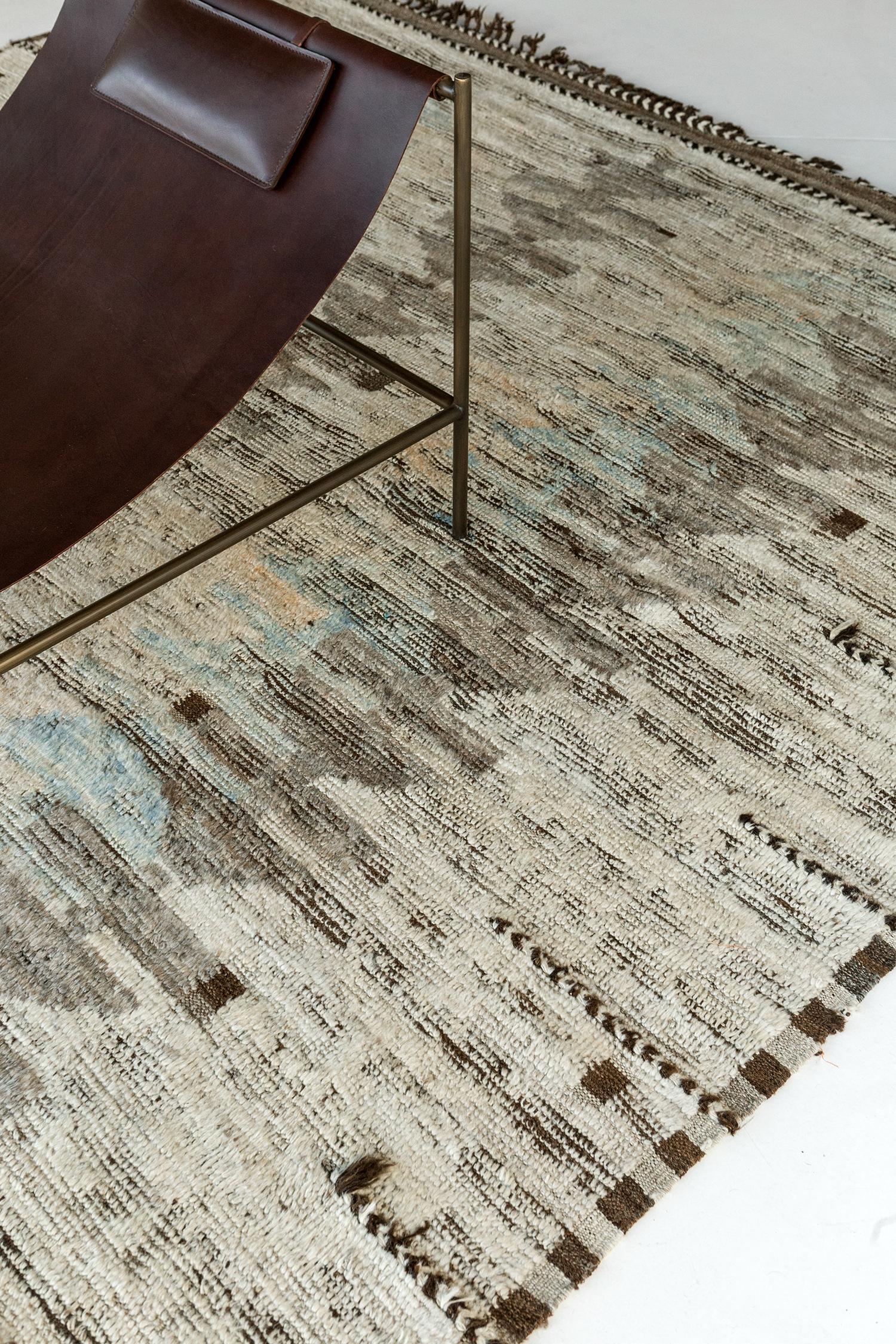 Fascinating Light Gray Modern Distressed Rug, Country of Origin: Afghanistan, Circa Date: Modern. 8 ft 10 in x 11 ft 10 in (2.69 m x 3.61 m)