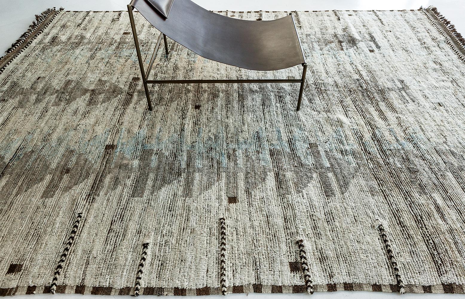 Hand-Knotted Nazmiyal Collection Light Gray Modern Distressed Rug 8 ft 10 in x 11 ft 10 in 