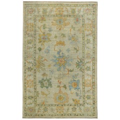 Nazmiyal Collection Light Green Modern Turkish Oushak Rug 6 ft 1 in x 9 ft 7 in