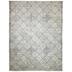 Nazmiyal Collection Light Grey Modern Moroccan Style Rug 10 ft 1 in x 13 ft 3 in