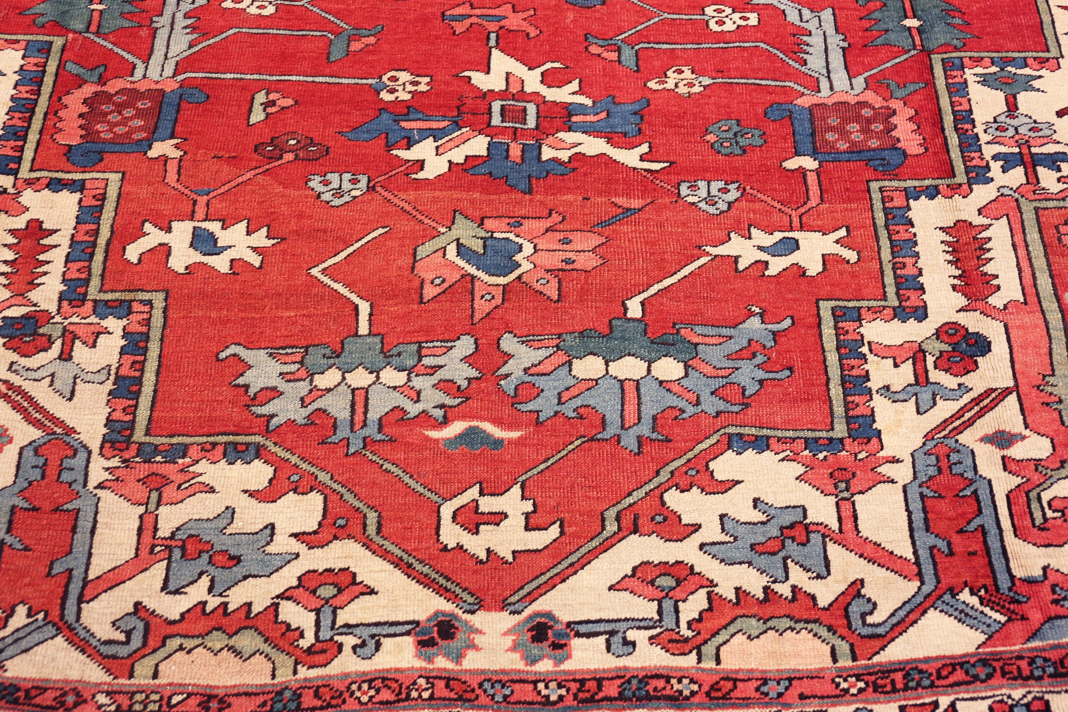 Nazmiyal Collection Masterfully Executed Large Antique Persian Heriz Serapi Rug For Sale 4