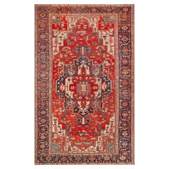 Nazmiyal Collection Masterfully Executed Large Antique Persian Heriz Serapi Rug