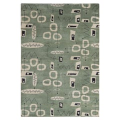 Vintage Nazmiyal Collection Mid Century Inspired Modern Area Rug 4 ft 2 in x 4 ft 3 in