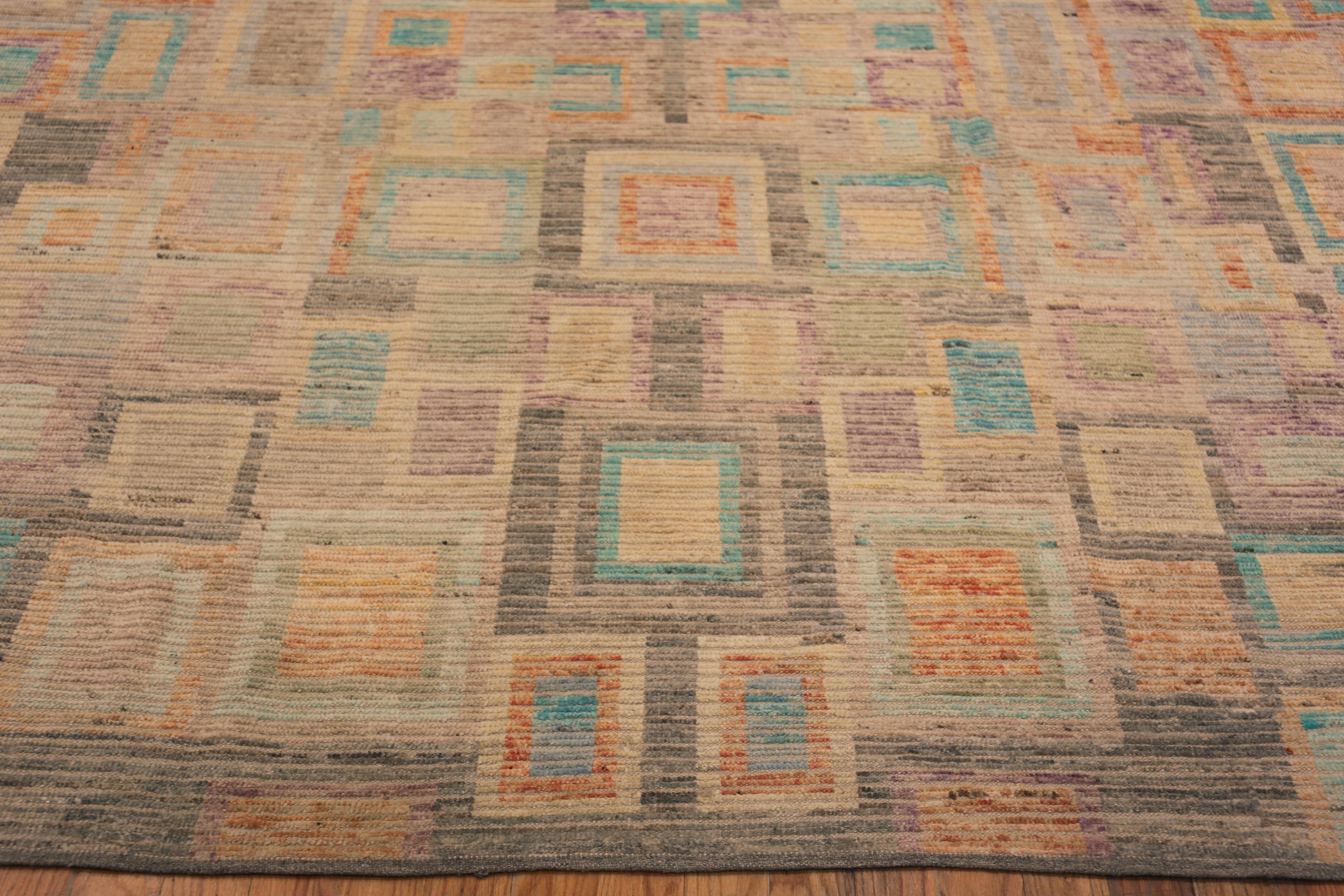 Nazmiyal Kollektion Moderner geometrischer moderner Teppich aus der Mitte des Jahrhunderts 13'7