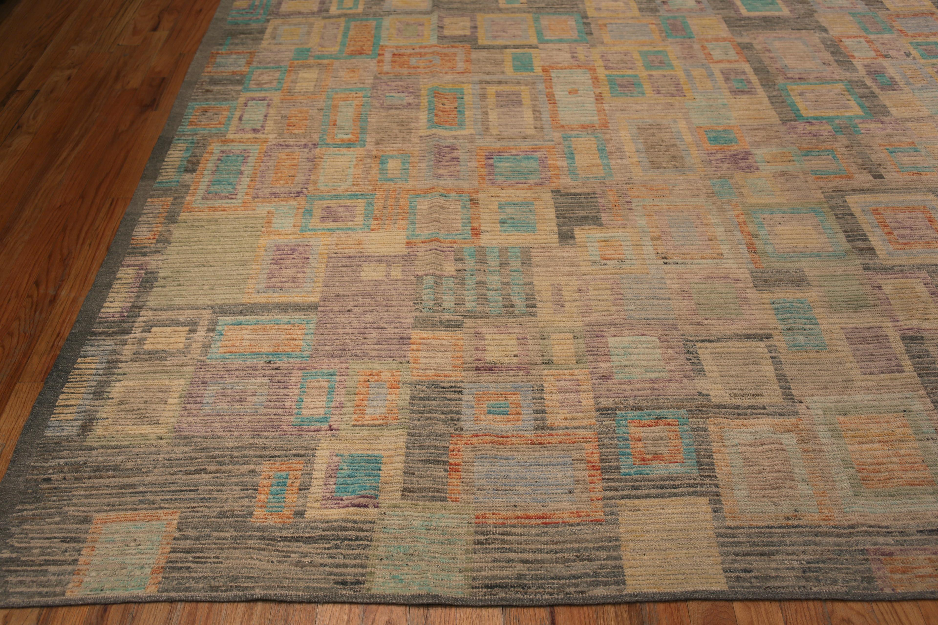Hand-Knotted Nazmiyal Collection Mid Century Modern Geometric Modern Area Rug 13'7