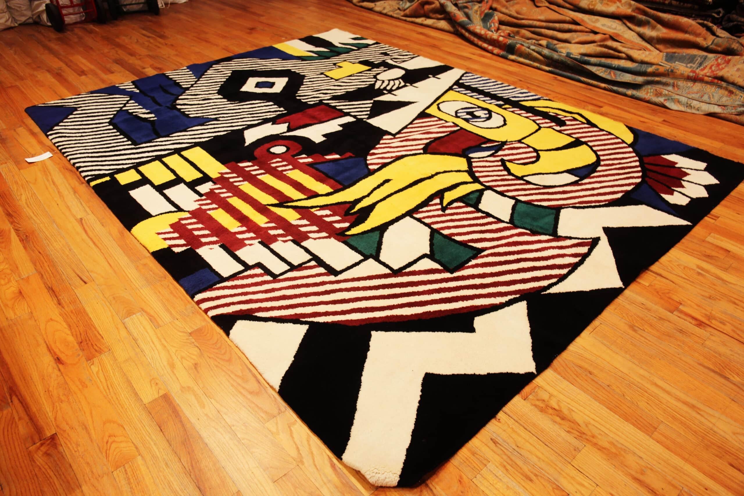 Nazmiyal Collection Mid-Century Pop Art Teppich 9 ft x 12 ft (Handgeknüpft) im Angebot