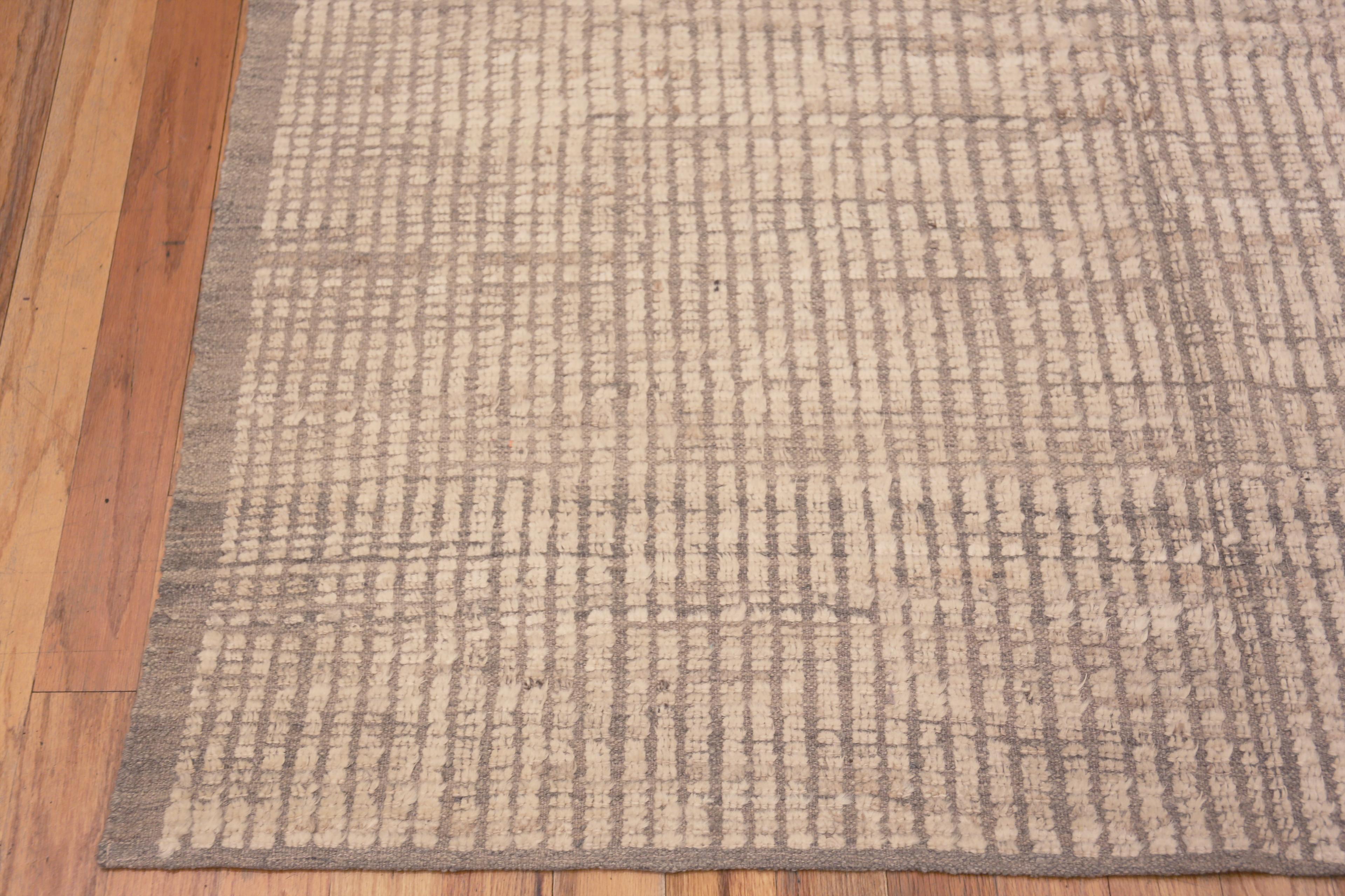Noué à la main Collection Nazmiyal - Design minimaliste - Tapis moderne à poils doux en laine - 6' x 9' en vente