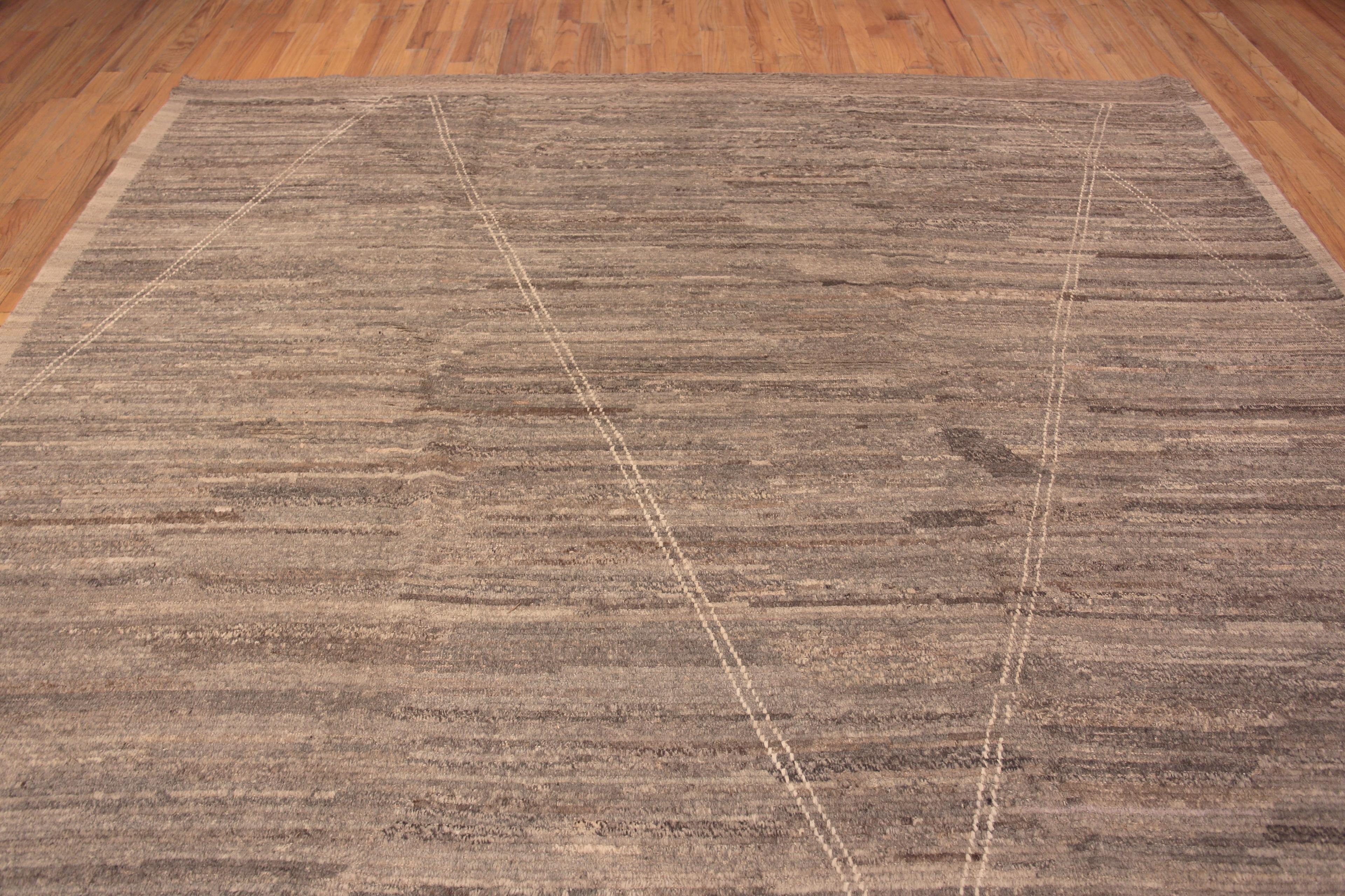 Hand-Knotted Nazmiyal Collection Modern Abstract Minimalist Tribal Area Rug 10'8
