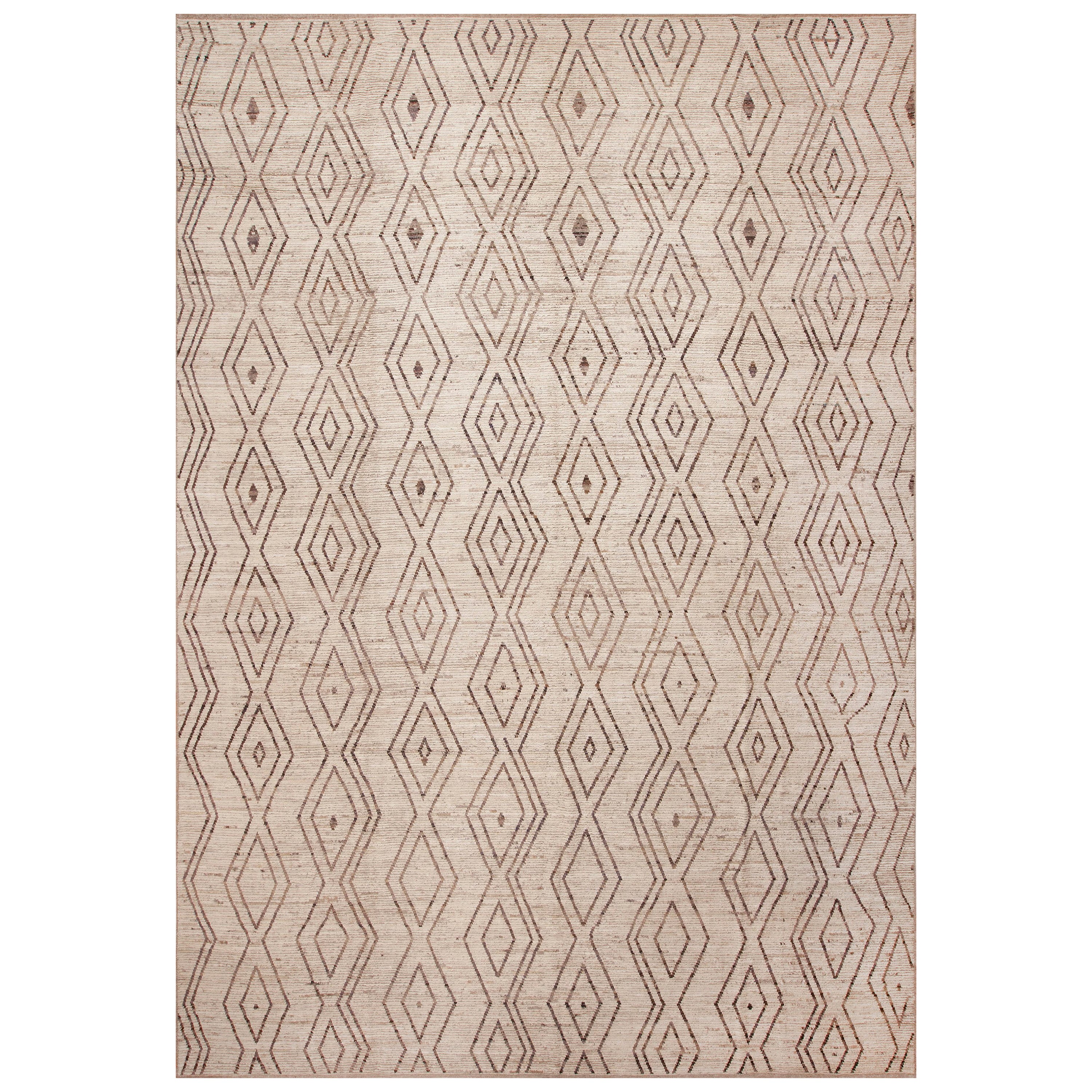 Collection Nazmiyal - Tapis berbère moderne Beni Ourain - 12'6" x 18'2"