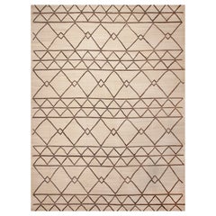 Nazmiyal Collection Tappeto Kilim moderno marrone geometrico a tessitura piana 14'4" x 18'9"