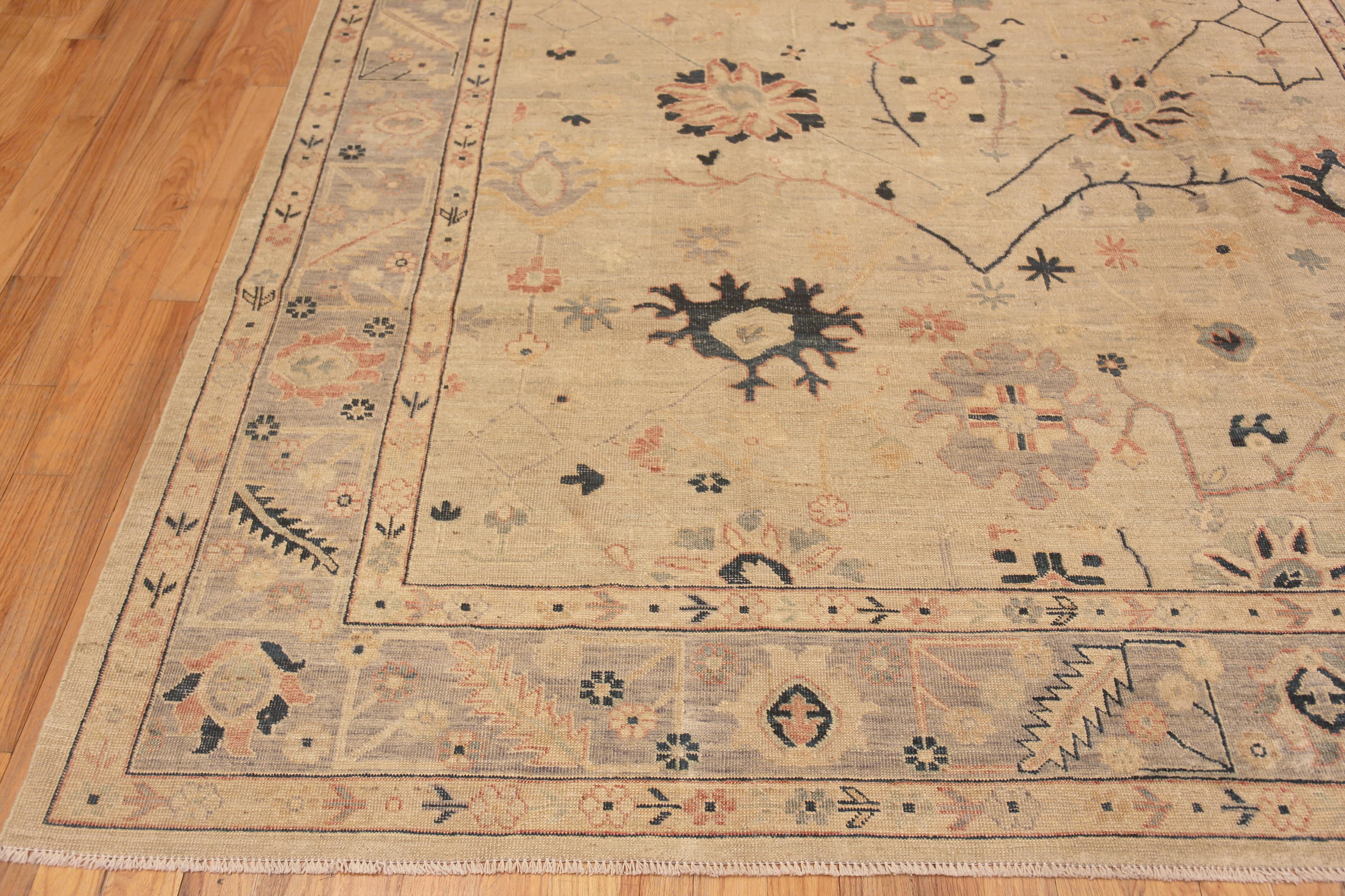 Hand-Knotted Nazmiyal Collection Modern Classic Turkish Oushak Design Area Rug 8'4