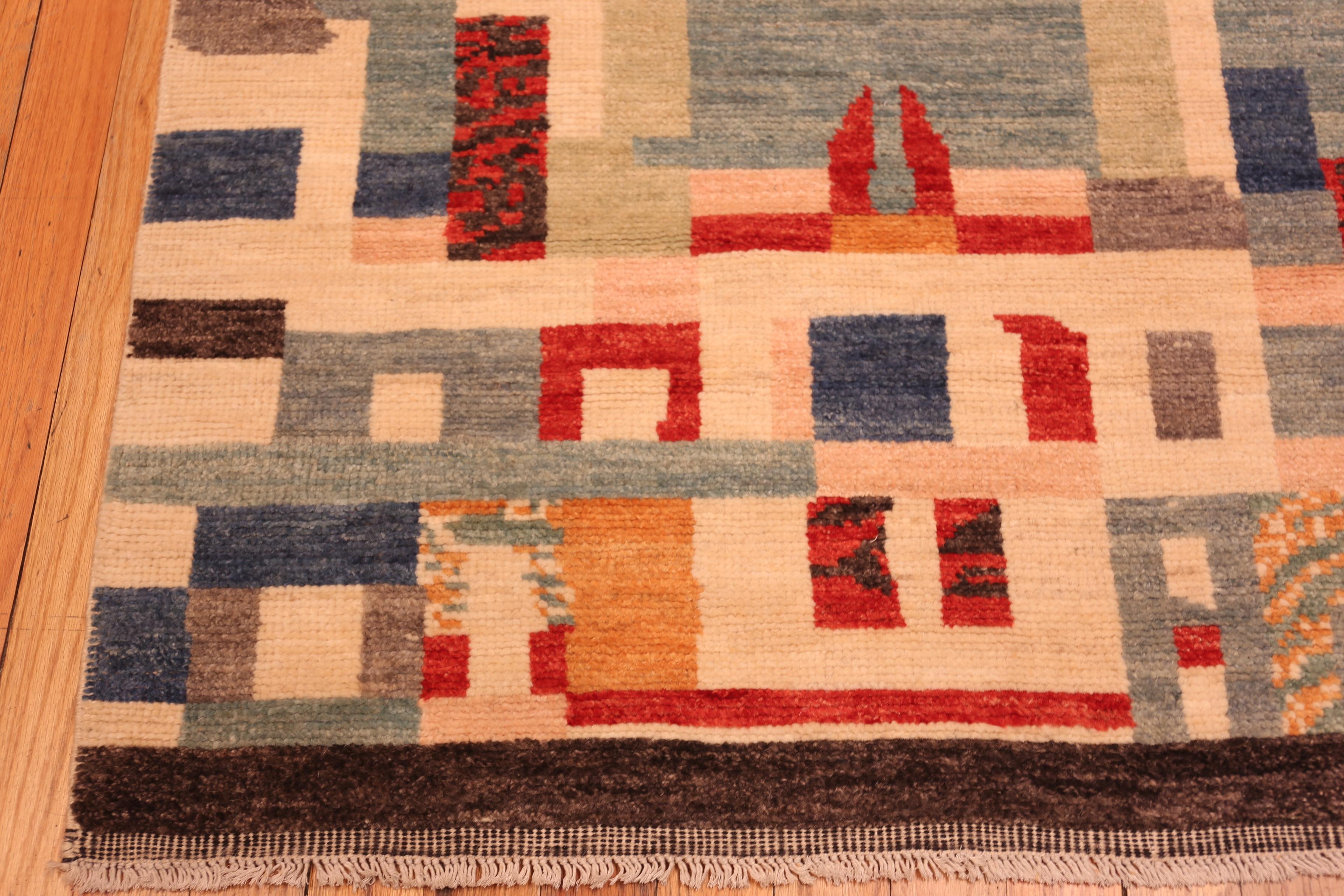 Afghano Tappeto geometrico moderno e contemporaneo Nazmiyal Collection 4 ft 2 in x 6 ft 6 in in vendita