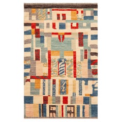 Tappeto geometrico moderno e contemporaneo Nazmiyal Collection 4 ft 2 in x 6 ft 6 in