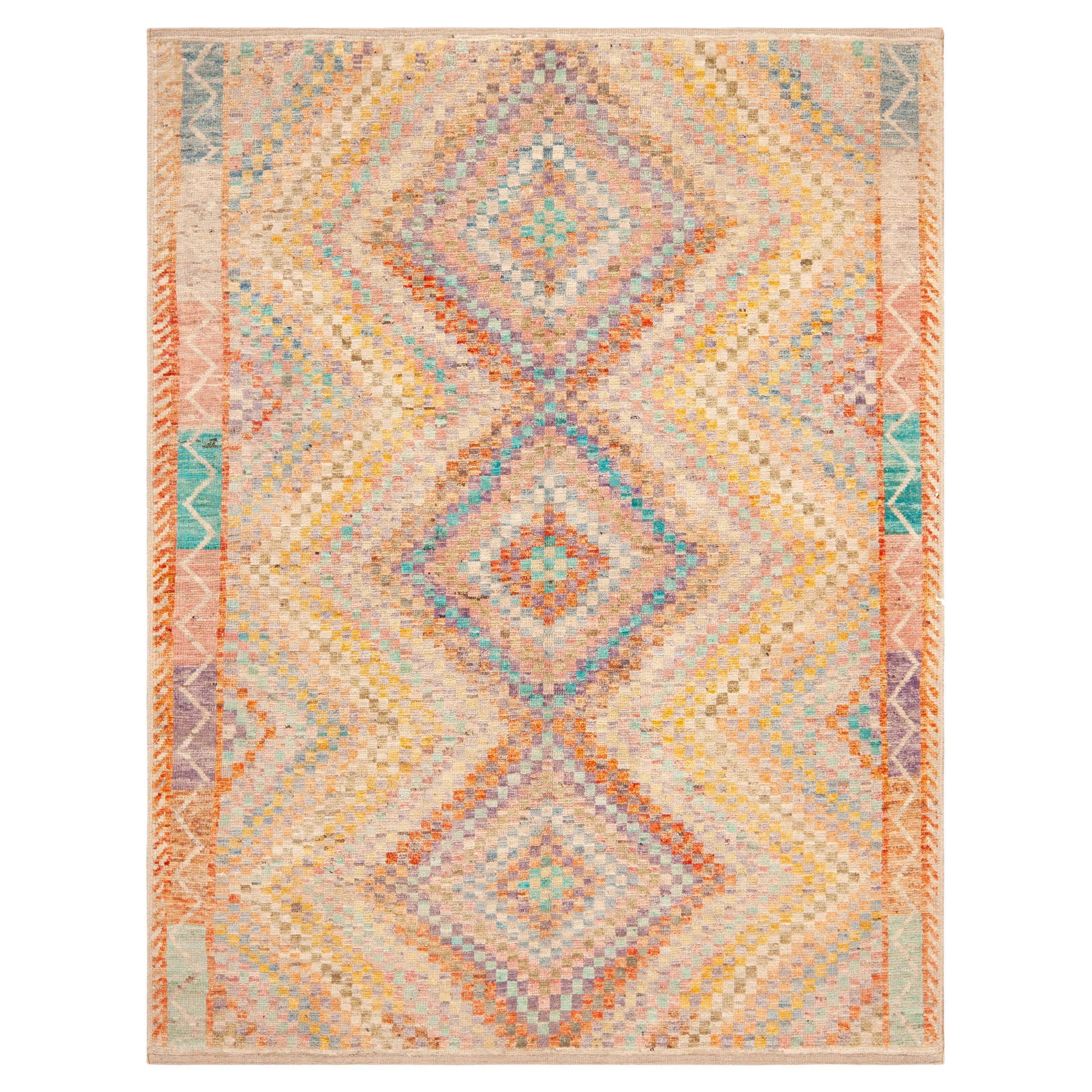 Tappeto Geometrico Moderno Contemporaneo Collection Nazmiyal 5 ft 2 in x 6 ft 8 in