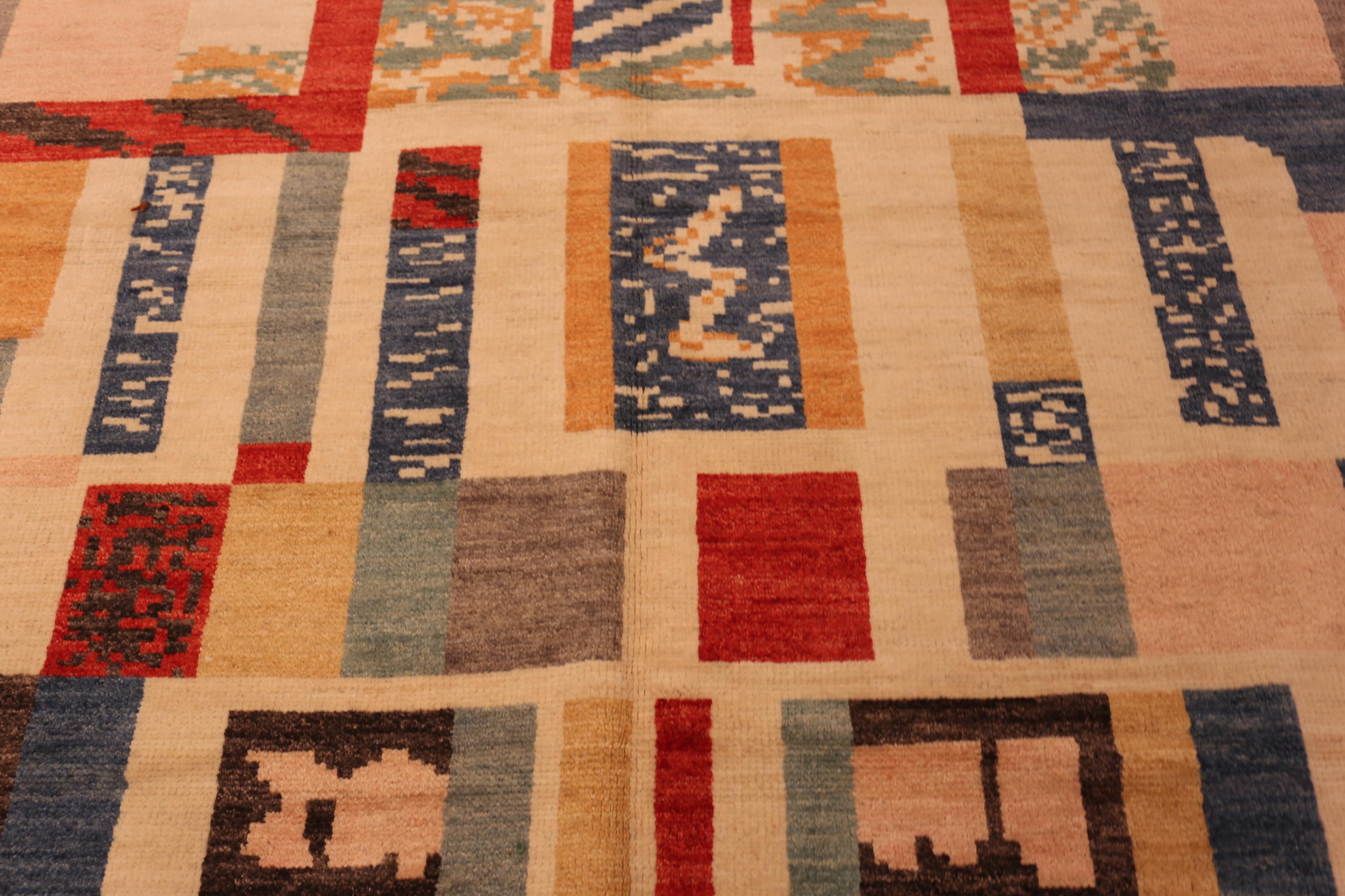 Afghano Tappeto svedese moderno e contemporaneo Collection'S 8 ft 10 in x 10 ft 9 in in vendita