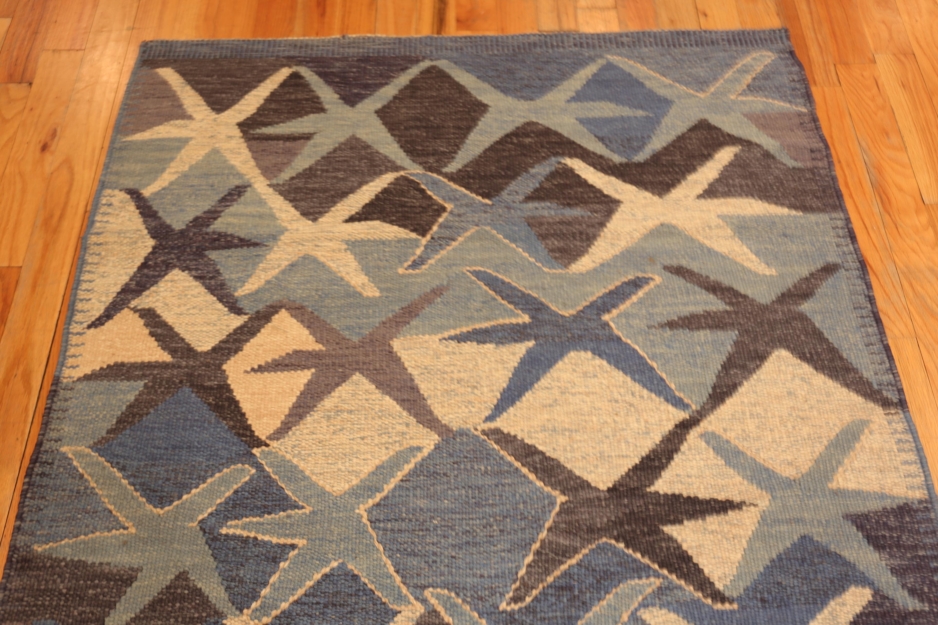 Annodato a mano Nazmiyal Collection Tappeto Kilim in stile moderno e contemporaneo 4' 5