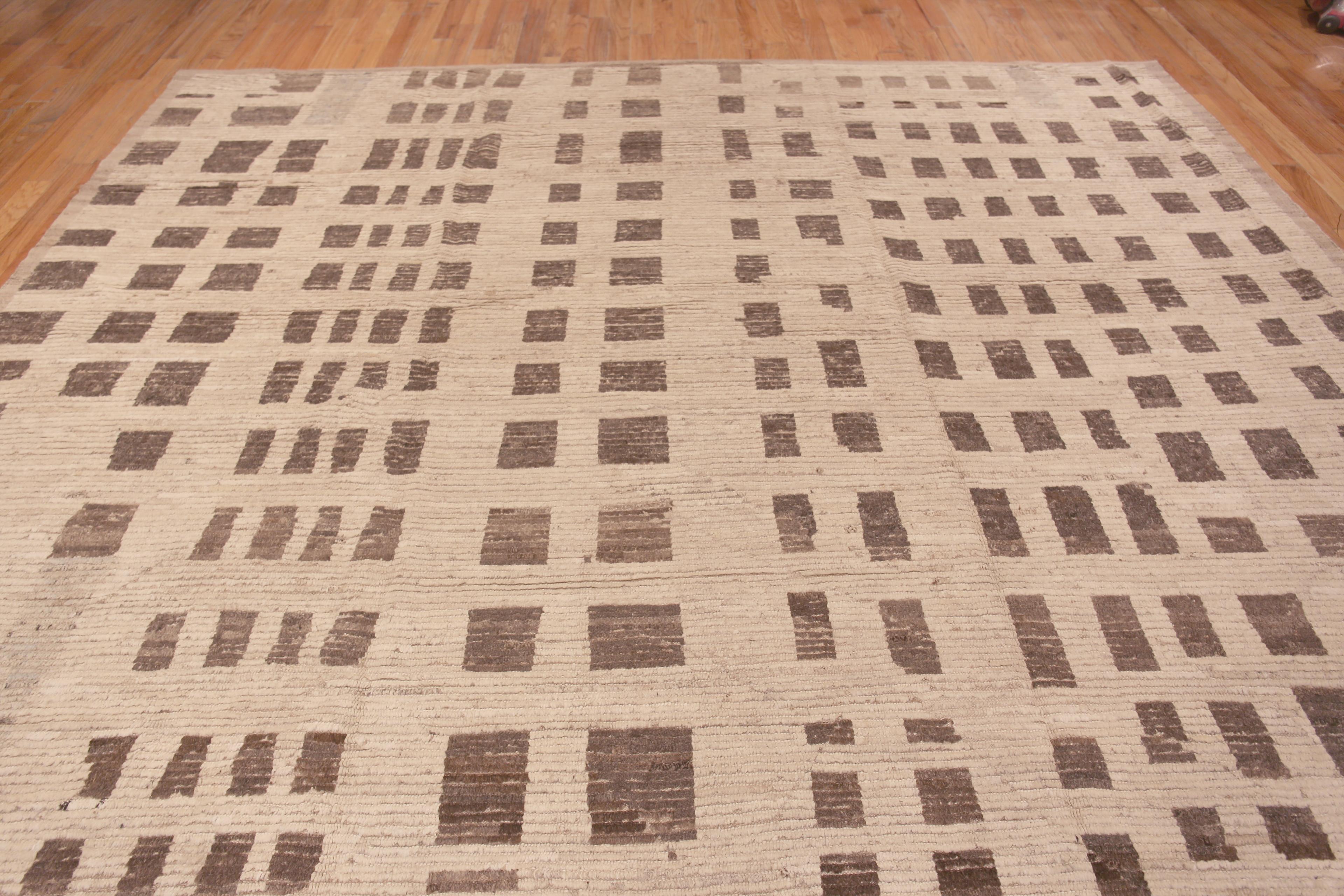 Central Asian Nazmiyal Collection Modern Cream Brown Tribal Room Size Area Rug 11'10
