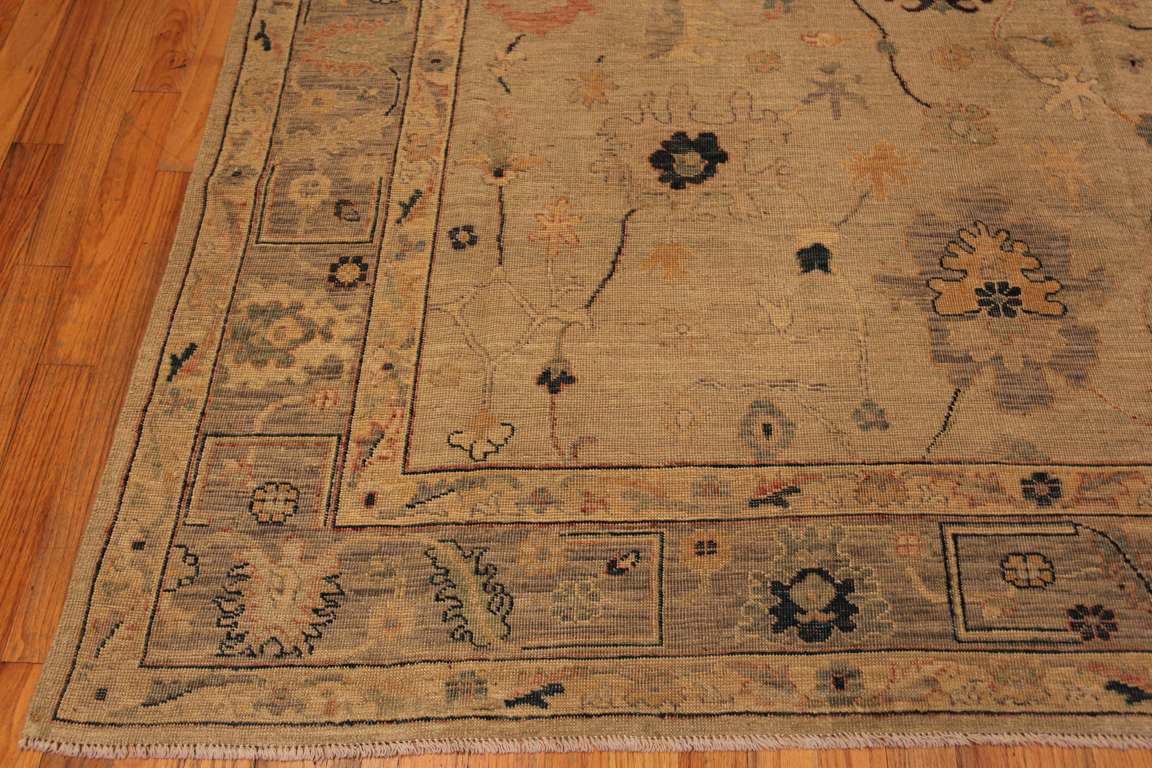 Charming Modern Decorative Luxurious Oushak Area Rug, Country of Origin: Central Asia, Circa date: Modern Rugs