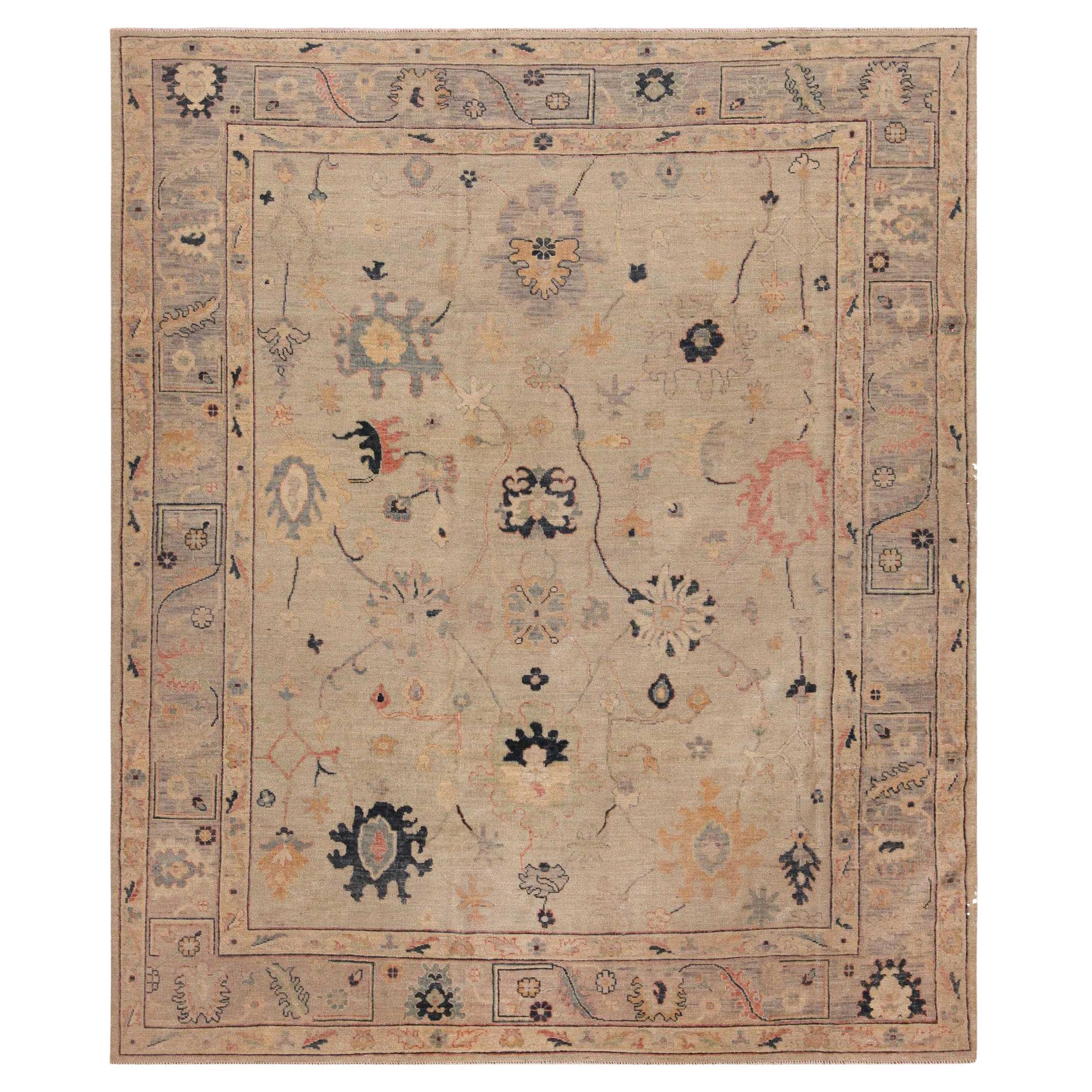 Nazmiyal Collection Modern Decorative Luxurious Oushak Area Rug 8'5" x 9'10" For Sale