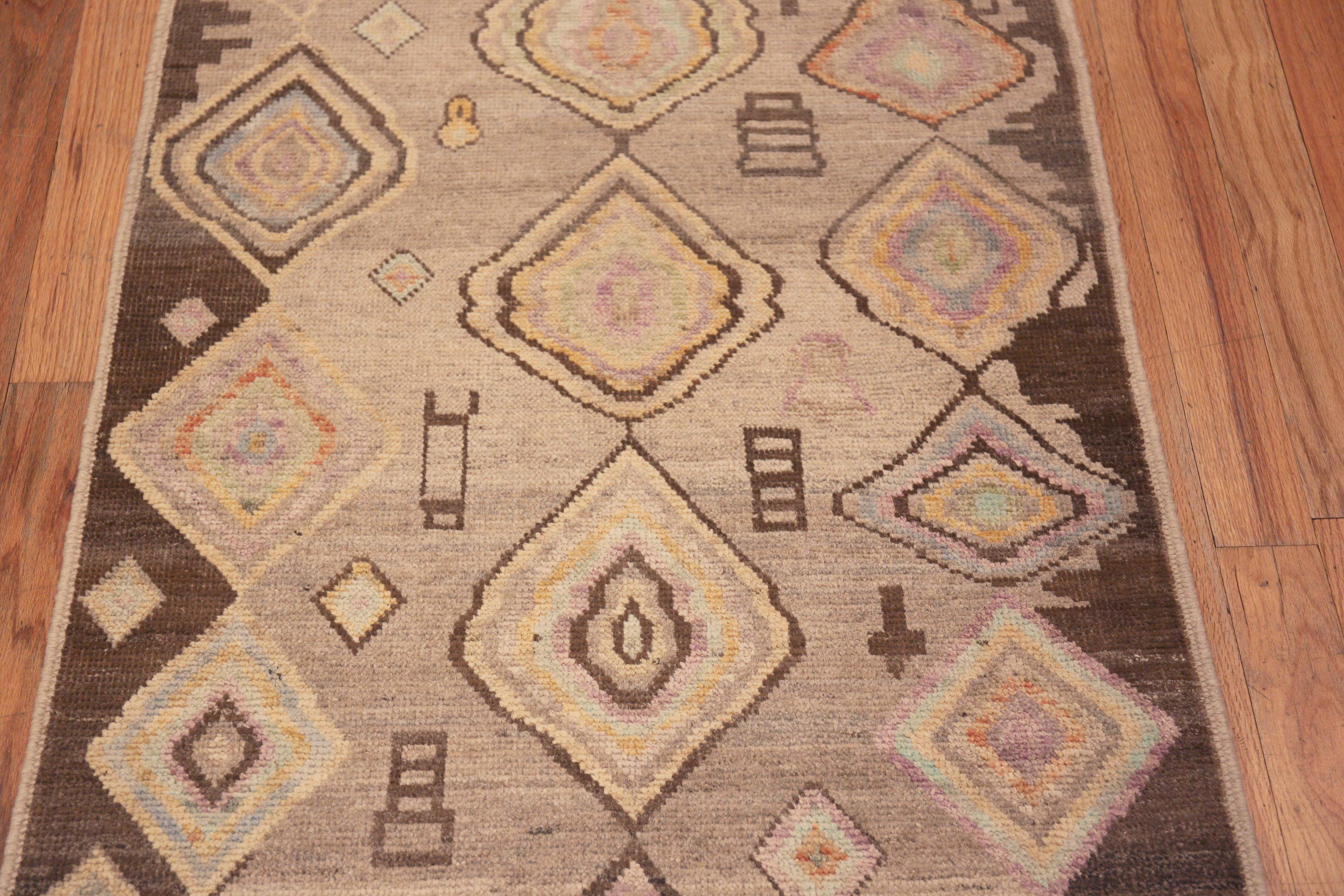 Hand-Knotted Nazmiyal Collection Modern Earth Tone Tribal Primitive Runner Rug 3' x 9'8