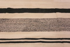 Nazmiyal Collection Modern Flatweave Black and White Kilim Rug 9'10" x 13'8"