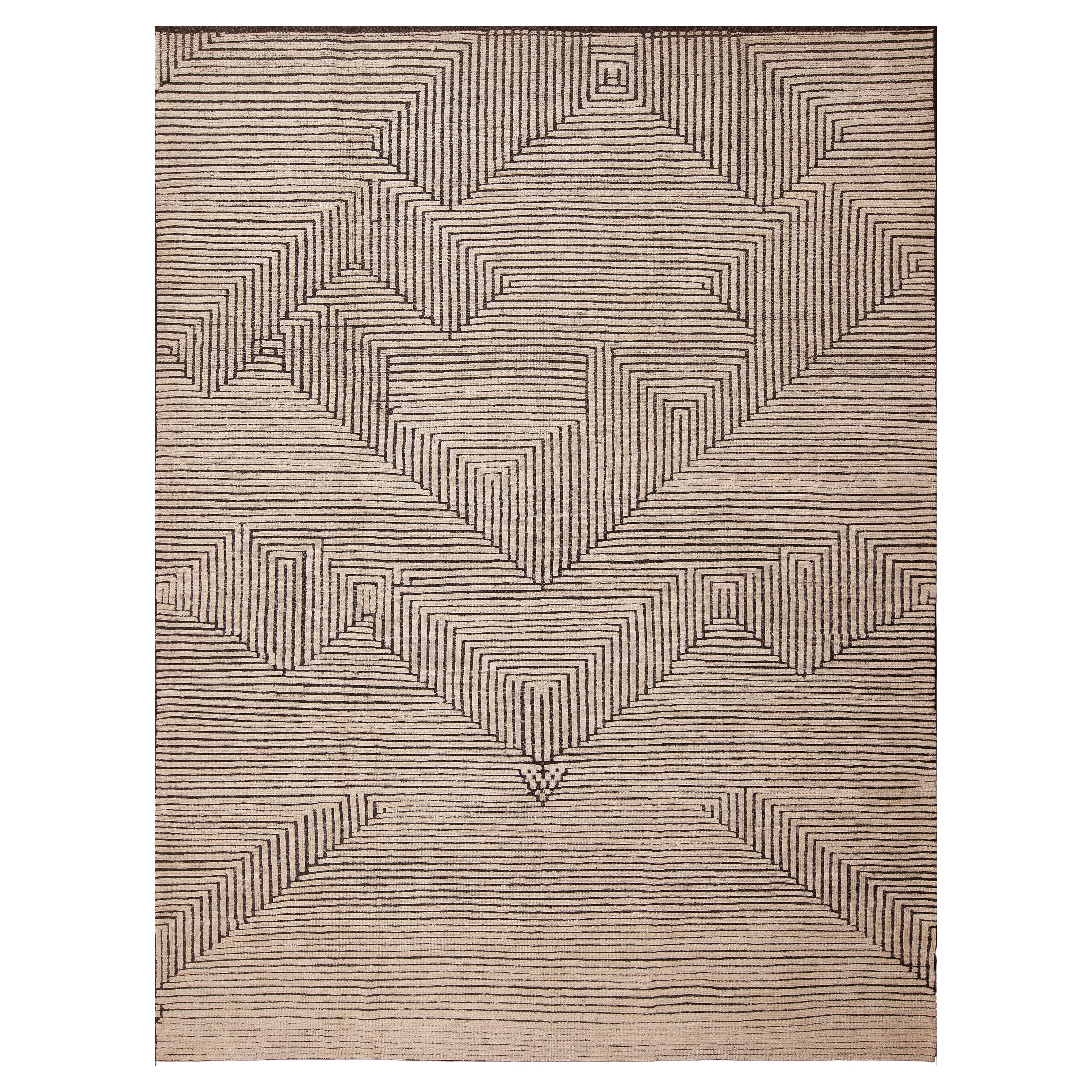 Nazmiyal Collection  Modern Geometric Art Deco Inspired Area Rug 9'3" x 12'3" For Sale