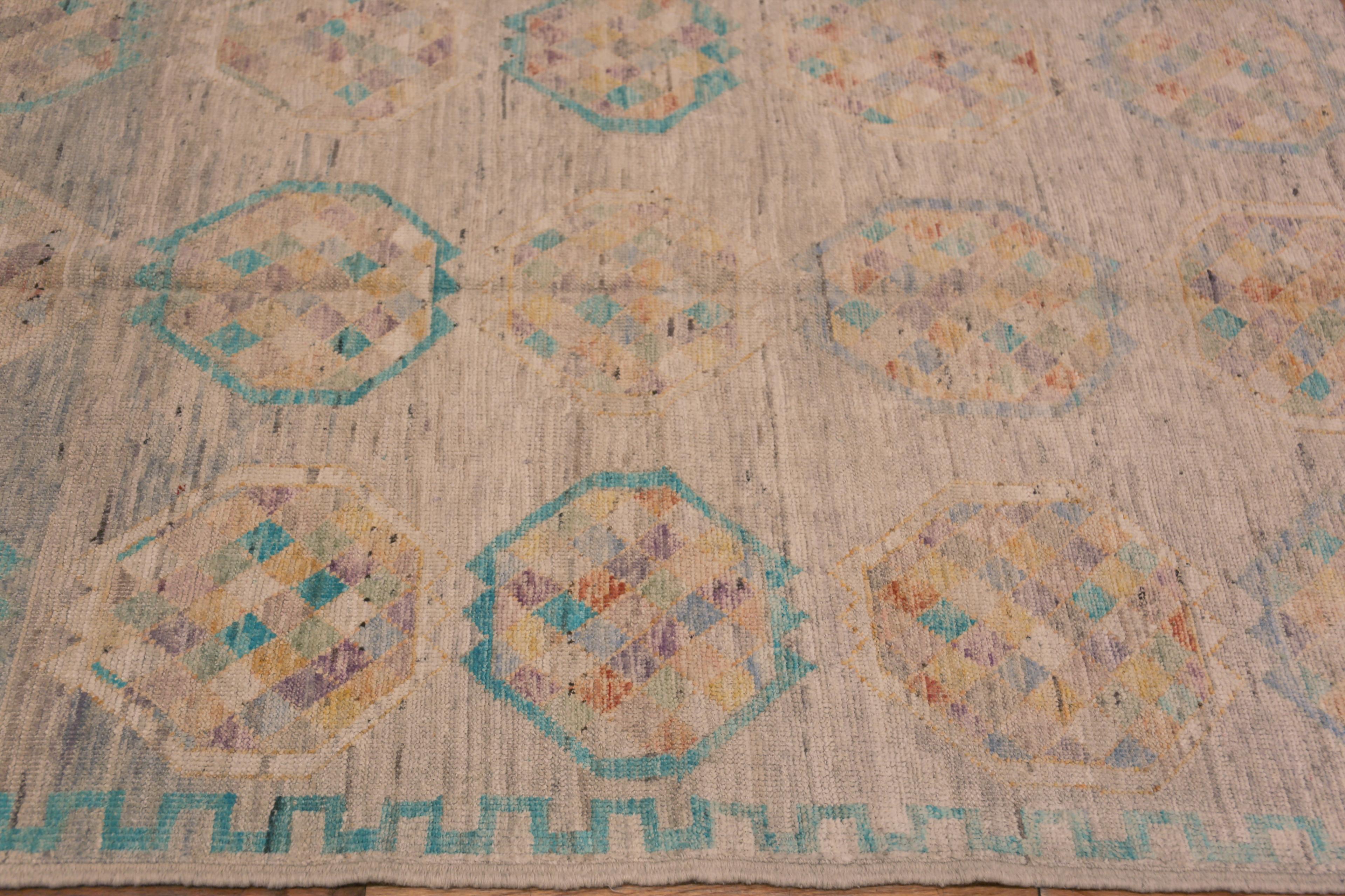Nazmiyal Collection Modern Geometric Design Handmade Wool Area Rug 4'5