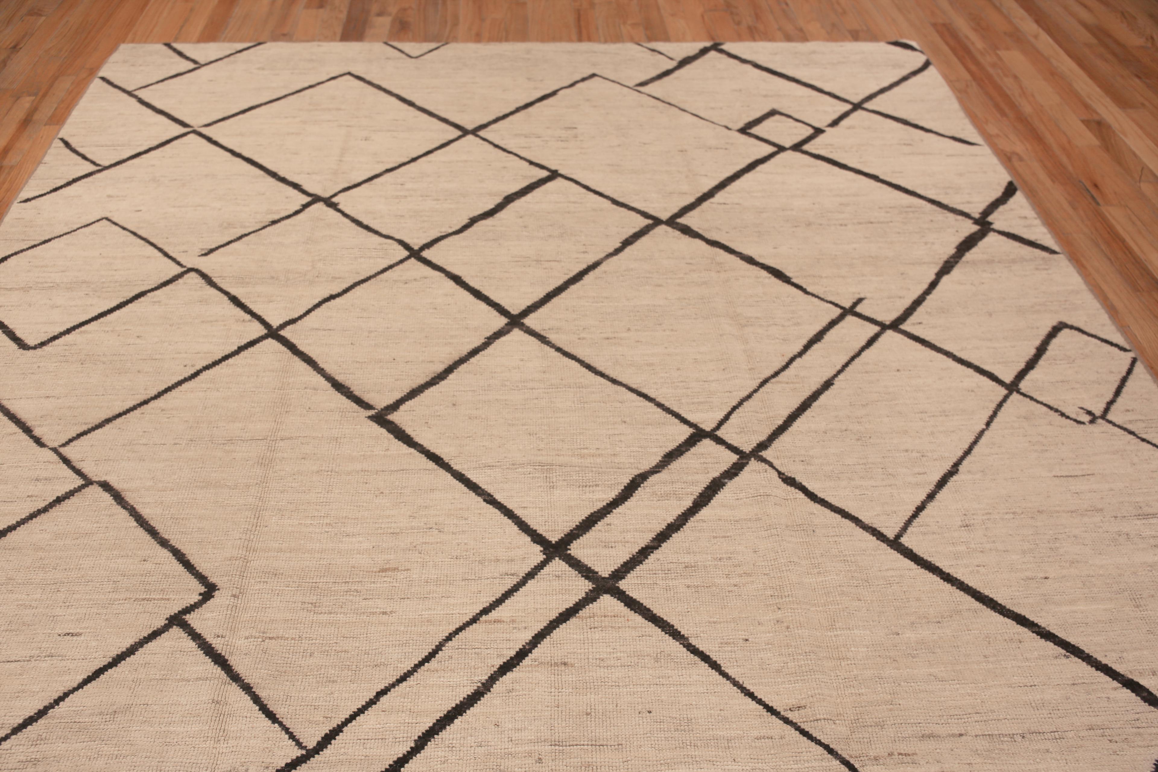Hand-Knotted Nazmiyal Collection Modern Geometric Design Room Size Area Rug 9'3