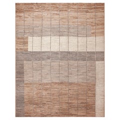 Collection Nazmiyal moderne géométrique faite à la main tapis à poils de laine 11'8" x 14'7"