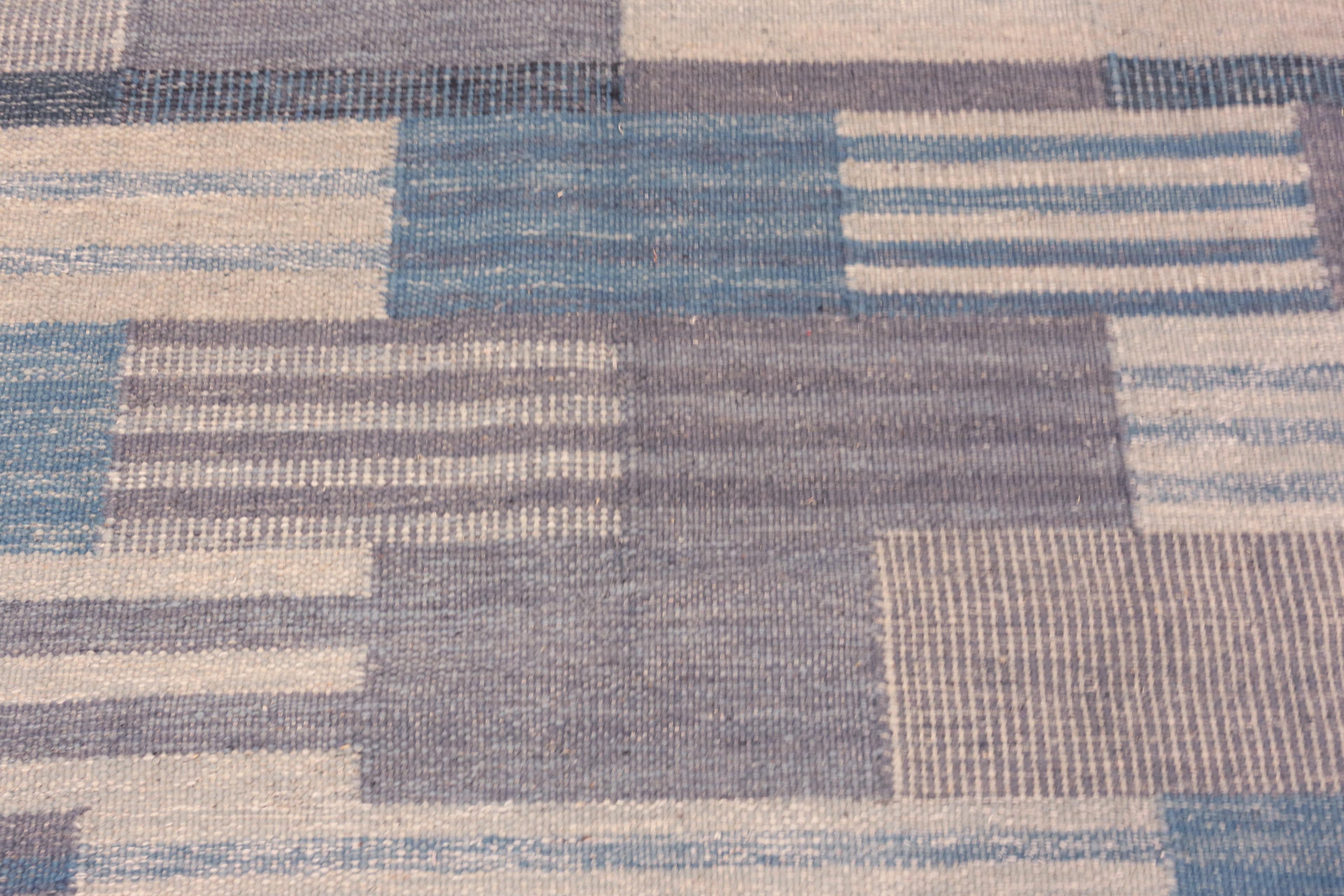 Hand-Woven Nazmiyal Collection Modern Swedish Inspired Rug. 9 ft 2 in  x 12 ft 1 in  For Sale