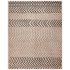 Nazmiyal Collection Tappeto per l'area moderno grigio nero a scacchiera 13'2" x 16'