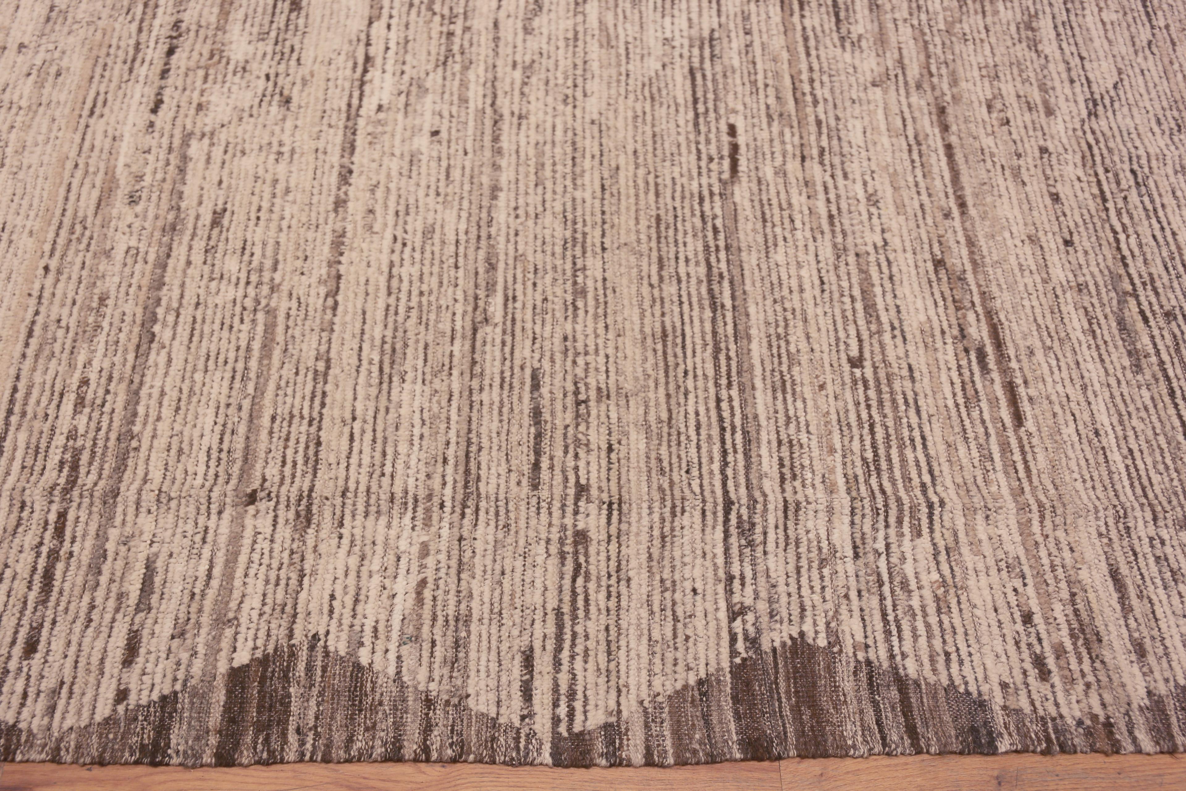 Centrasiatique Collection Nazmiyal, tapis à poils de laine moderne et minimaliste fait à la main 11'9